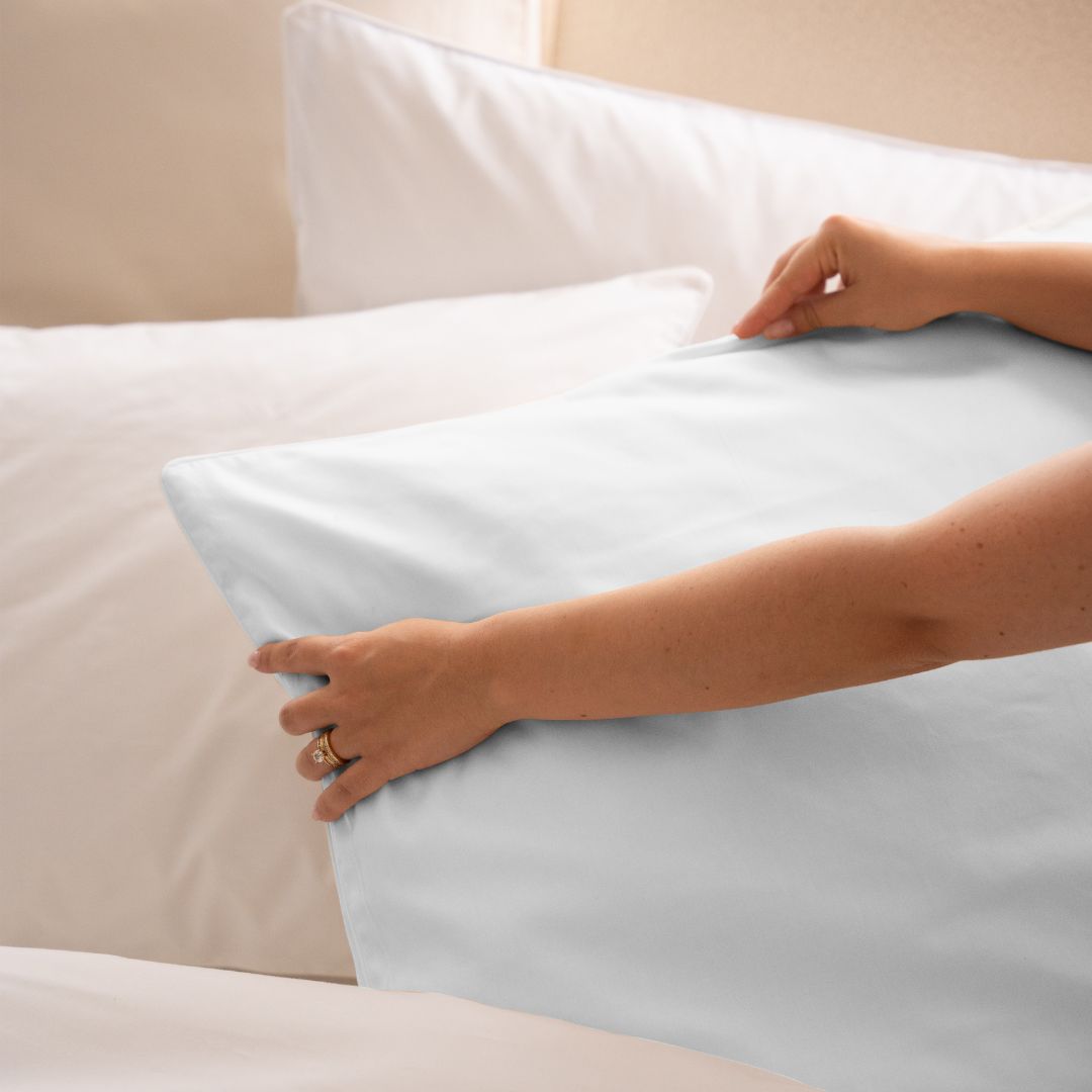 Cotton satin pillowcase x2 - Beige