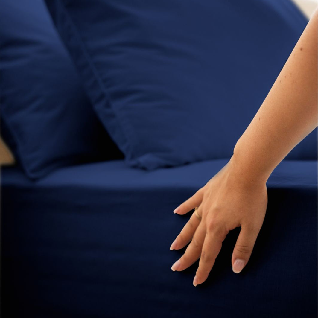 Cotton percale fitted sheet - 6 colors to choose from