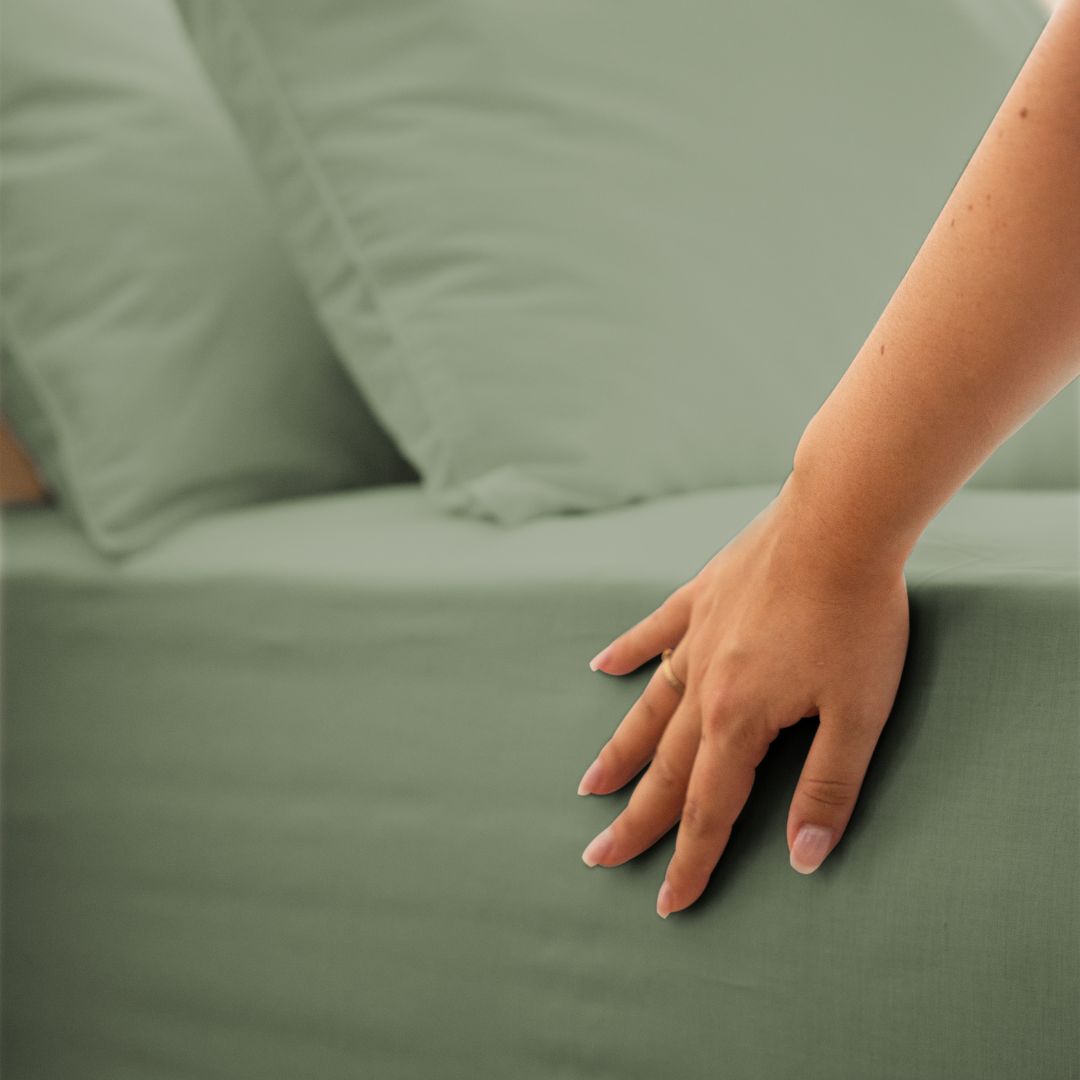 Parure de lit percale de coton - Vert