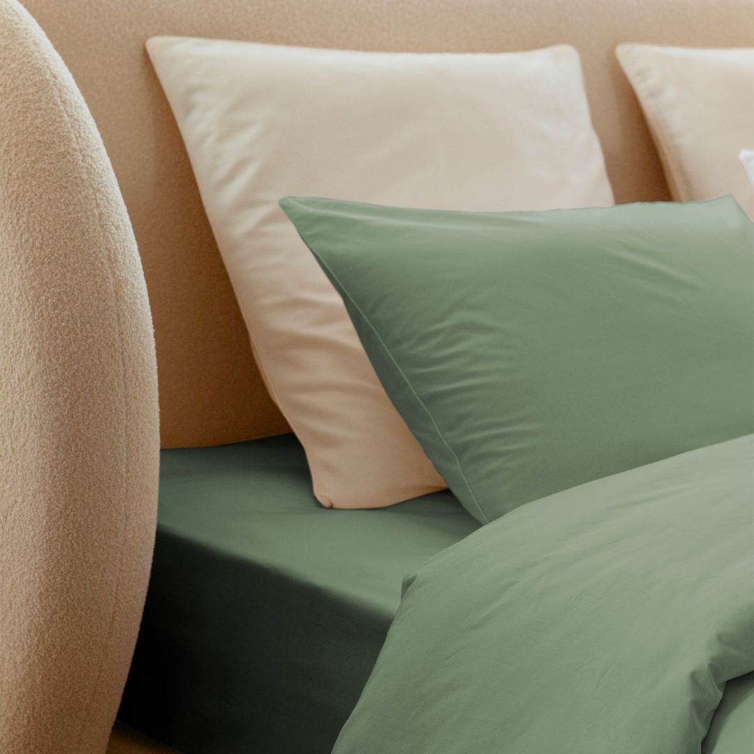 Parure de lit percale de coton - Vert
