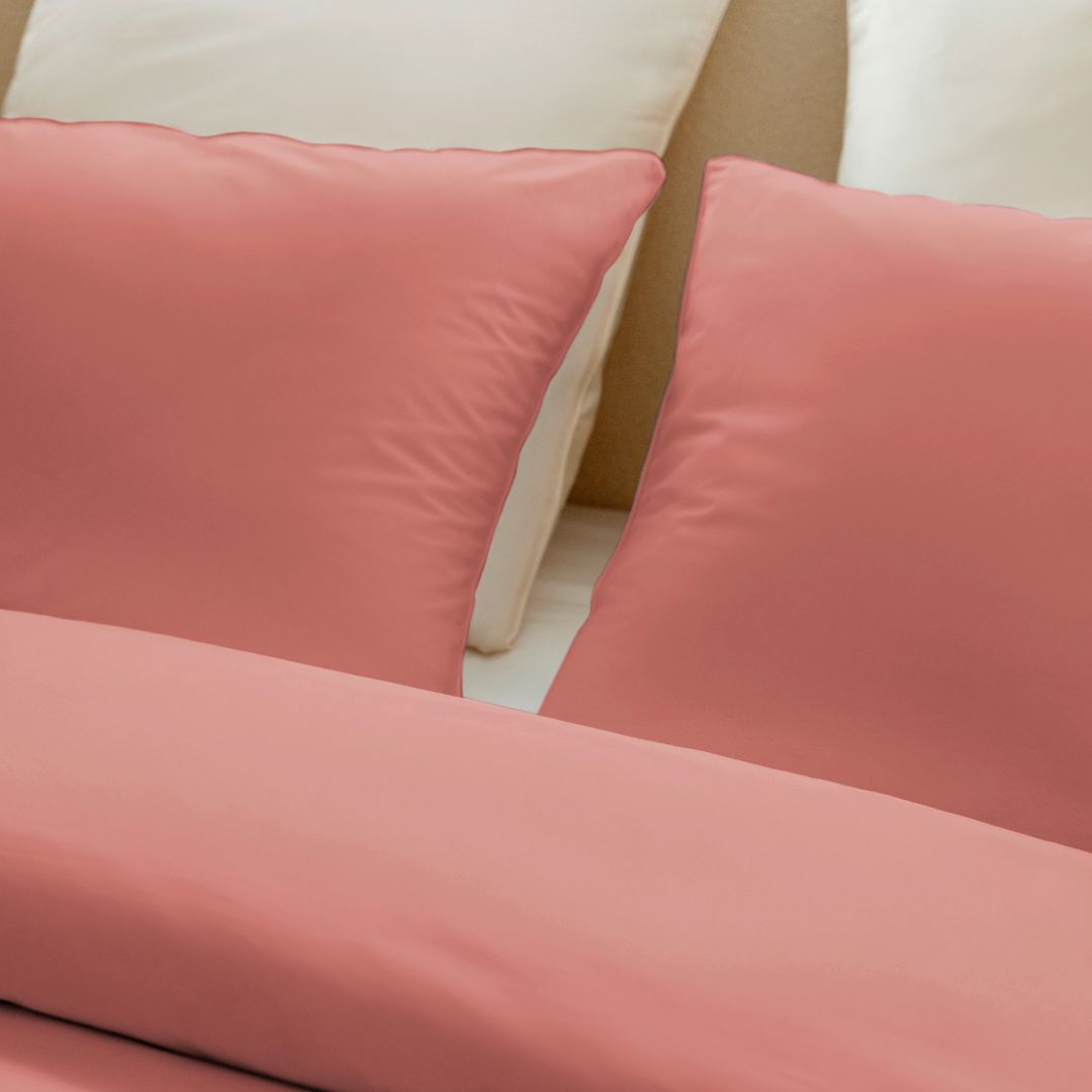 Parure de lit percale de coton - Rose