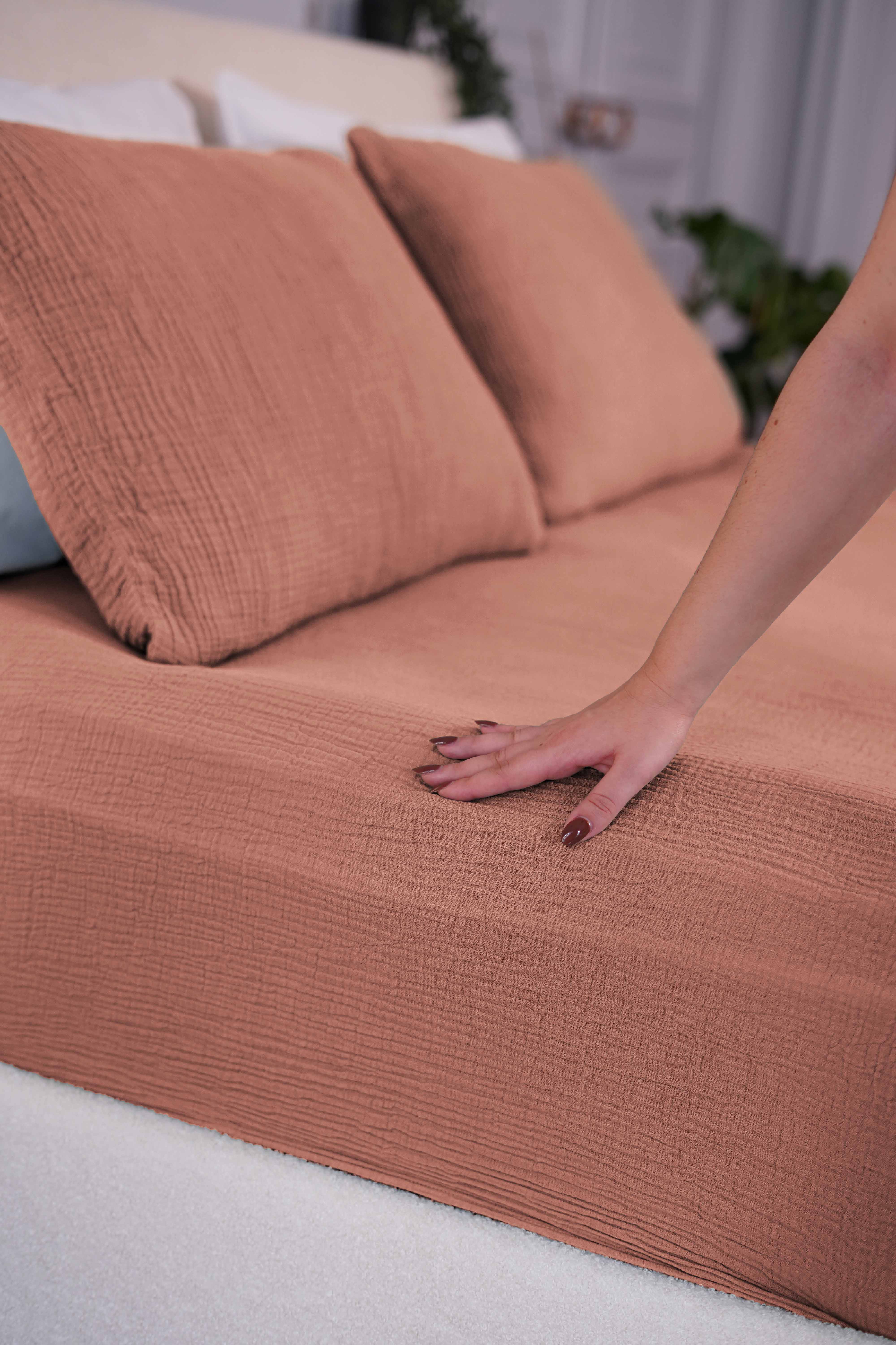 Cotton percale fitted sheet - 6 colors to choose from