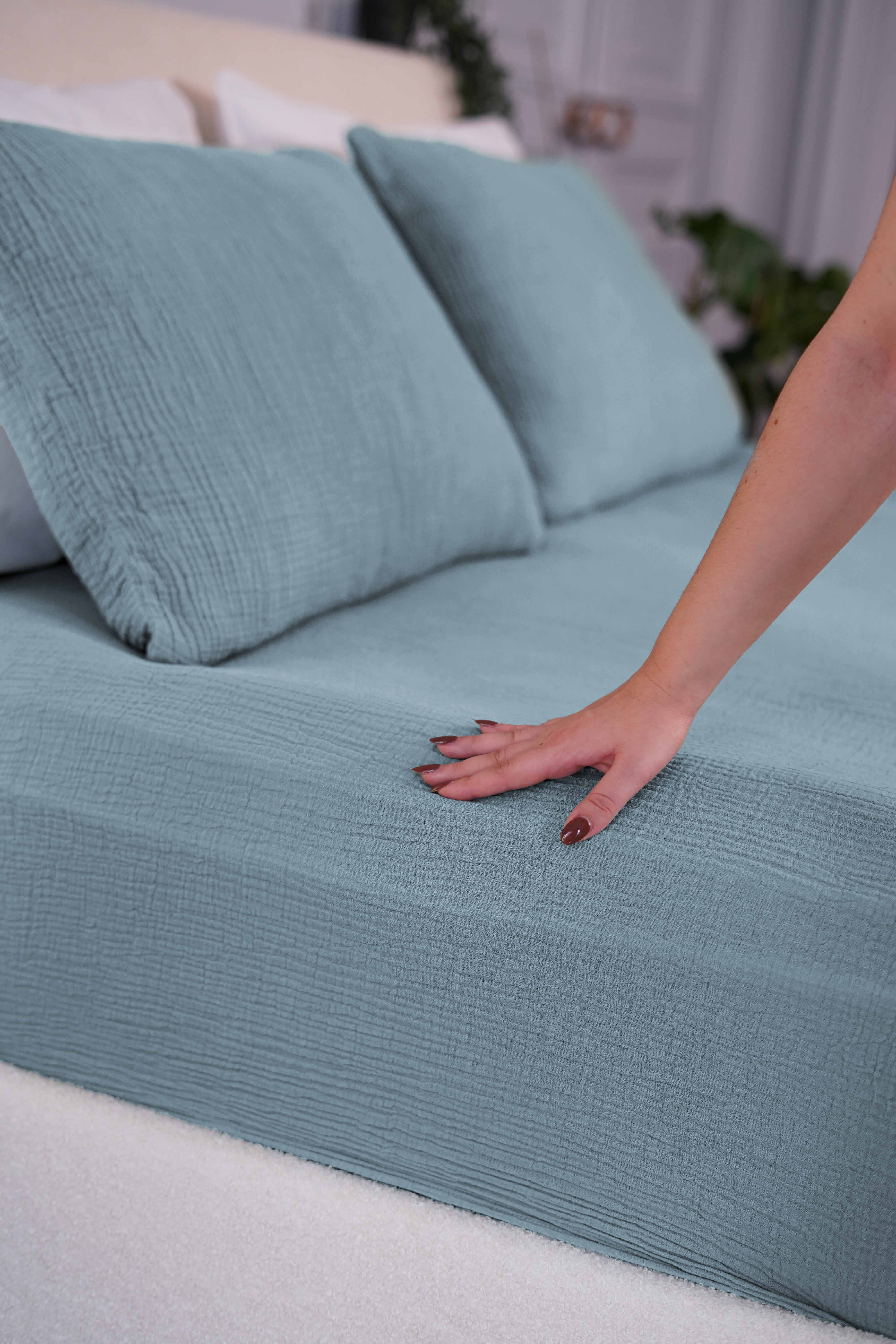 Cotton percale fitted sheet - 6 colors to choose from