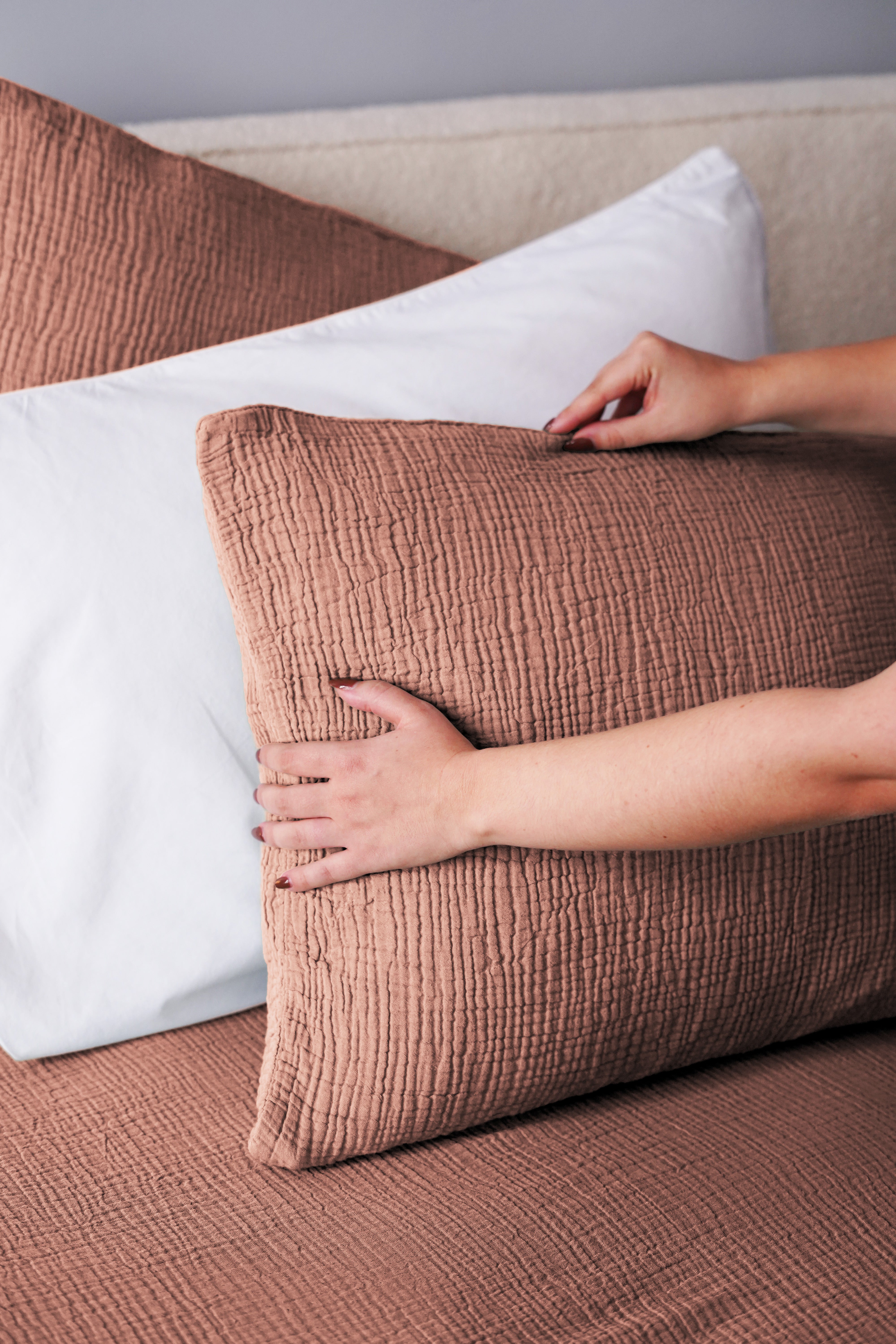 Cotton percale pillowcases x2 - 5 colors to choose from