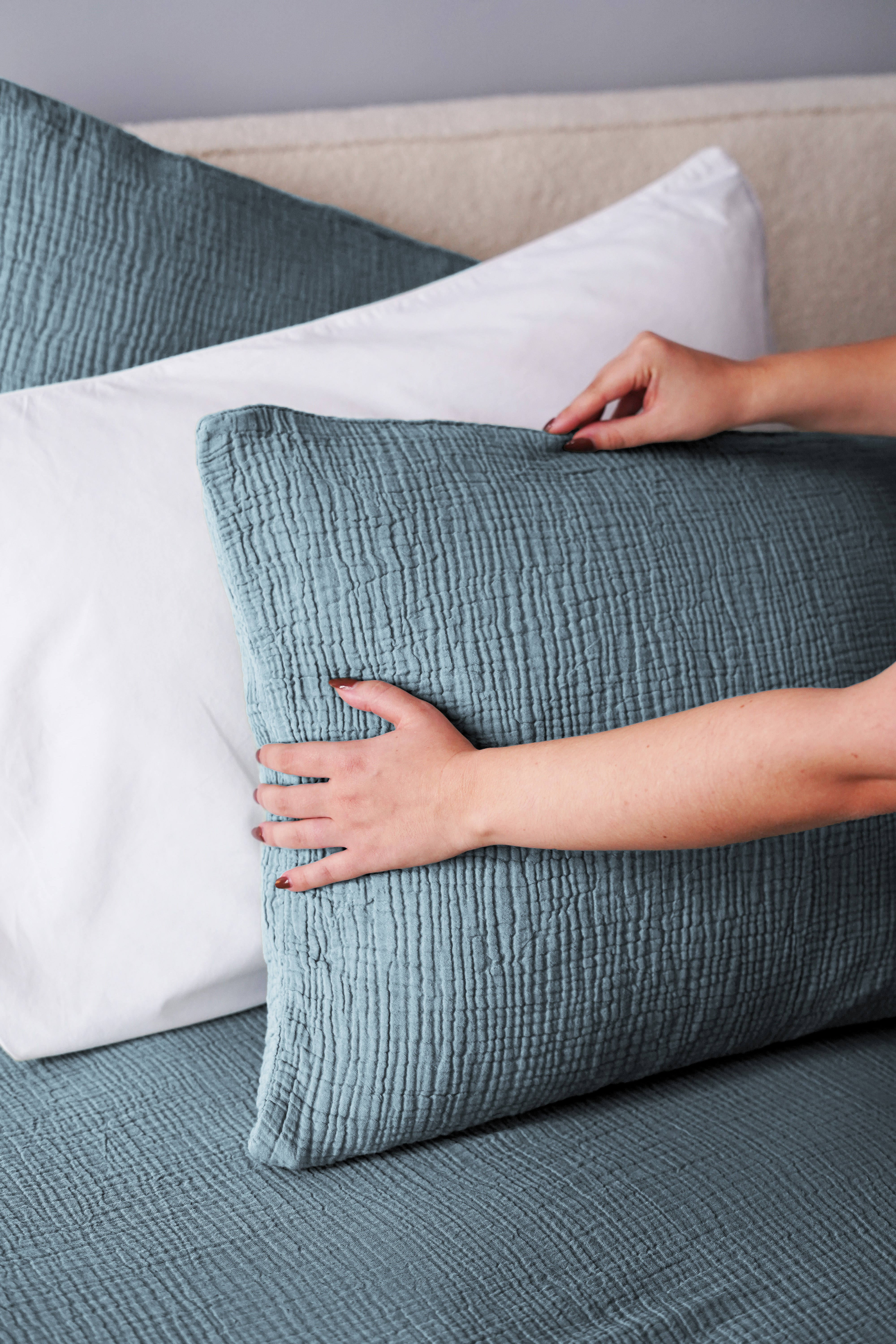 Cotton percale pillowcases x2 - 5 colors to choose from