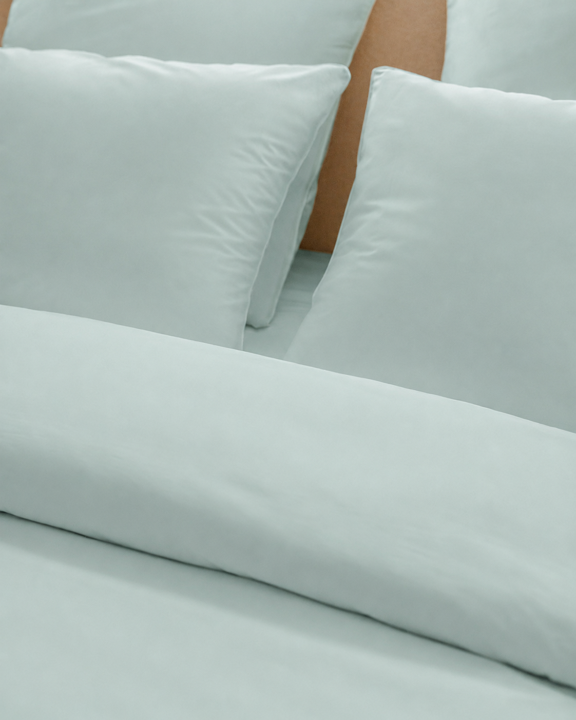 Washed percale bed linen - Hint of mint