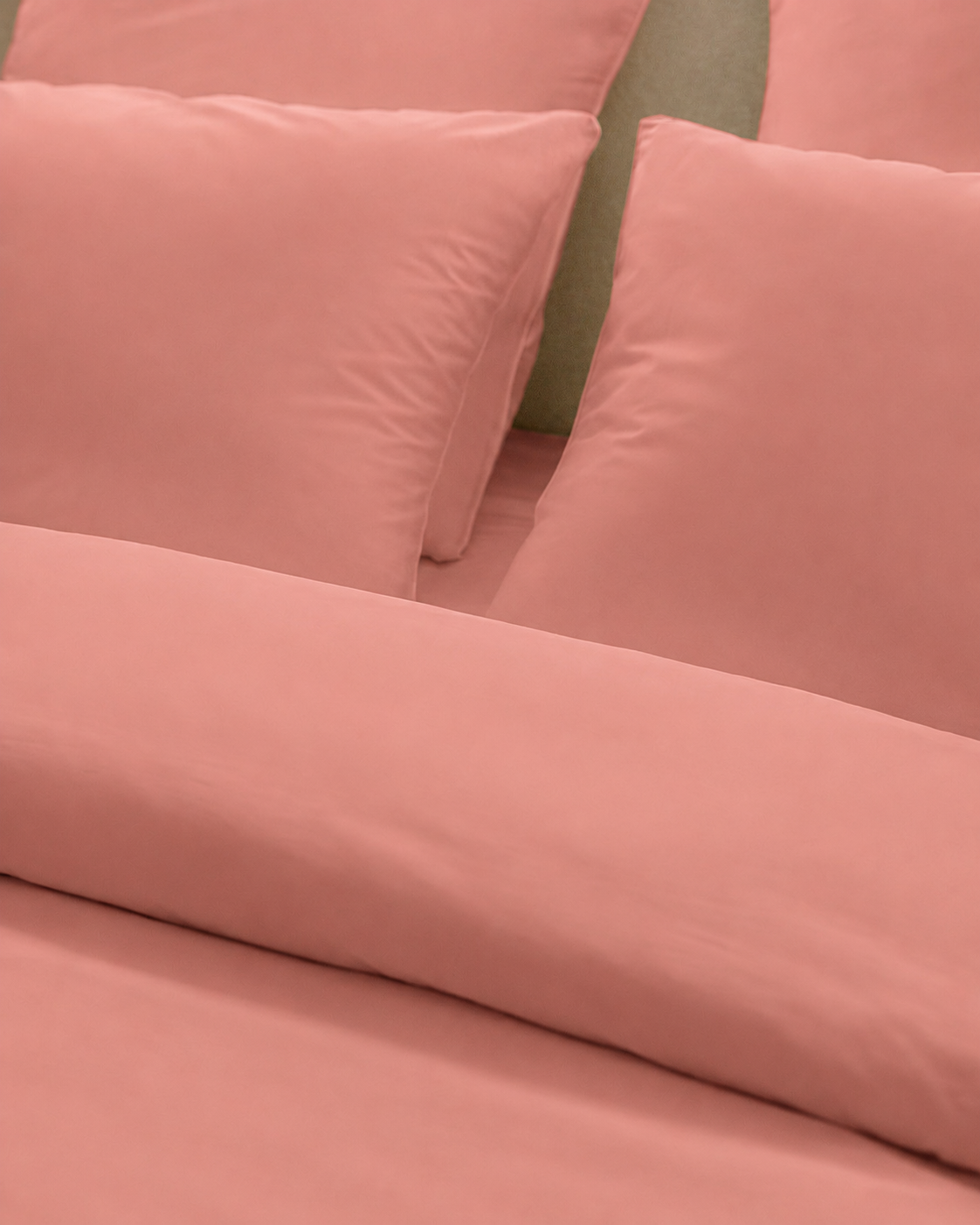 Washed percale bed linen - Peach blush