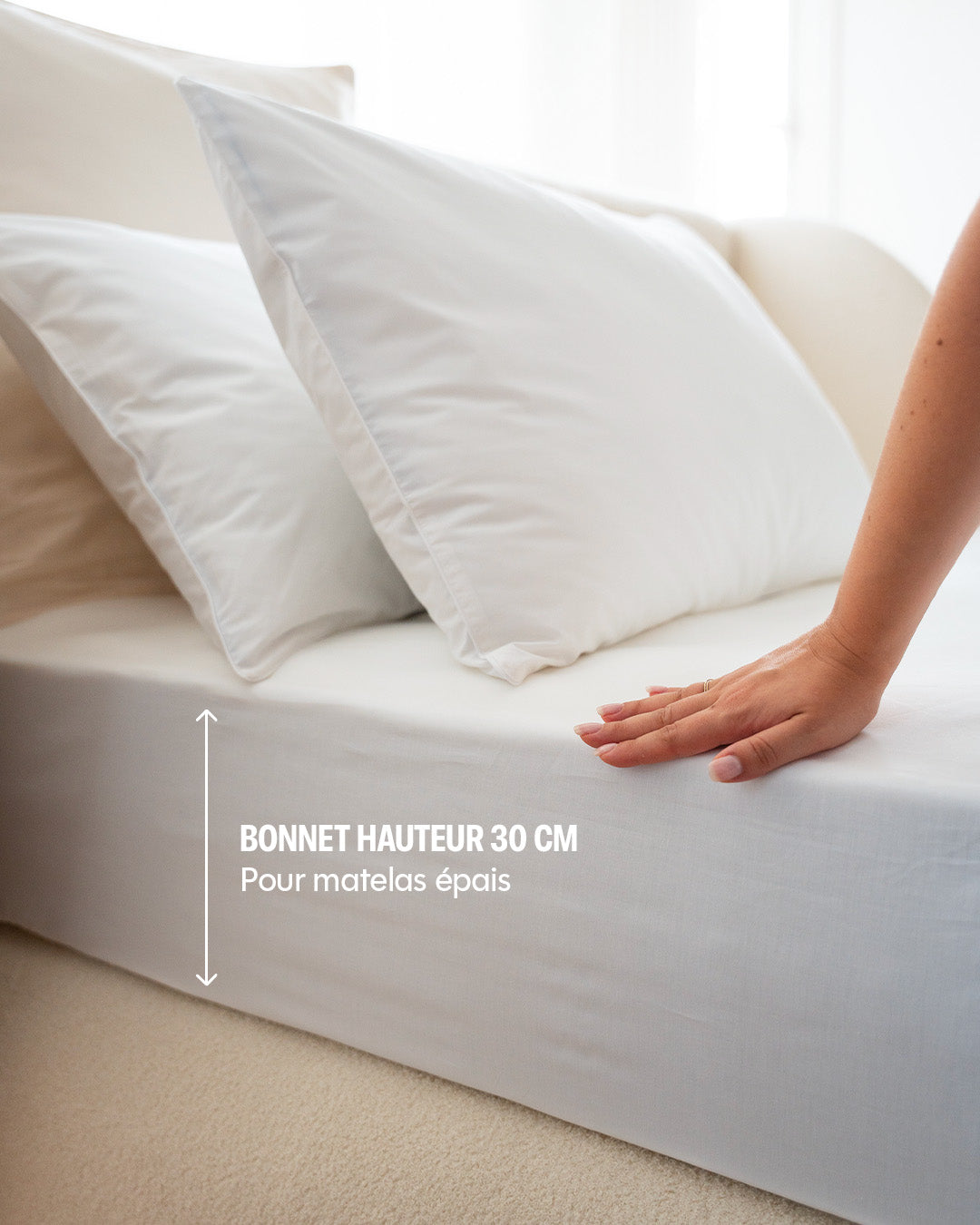 Washed percale bed linen - Hint of mint