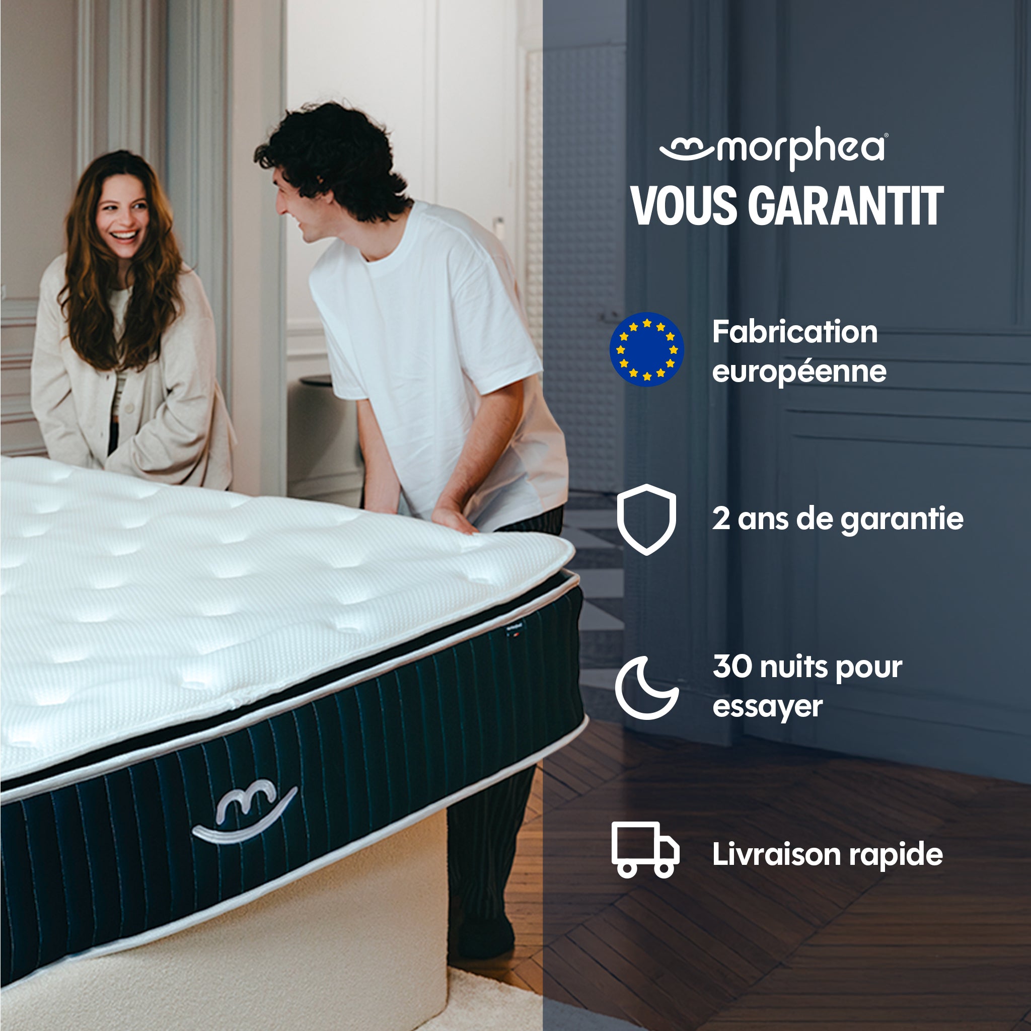 Pack Matelas hybride Mila - mousse et ressorts + 2 oreillers