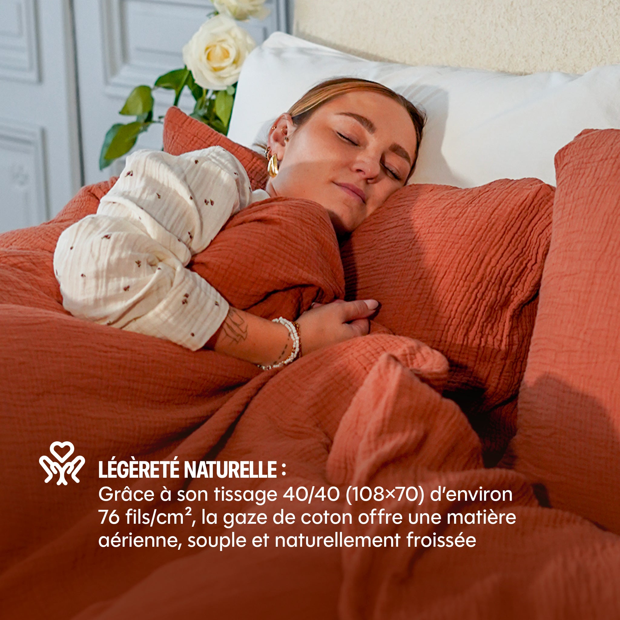 Parure de lit gaze de coton - Watercress