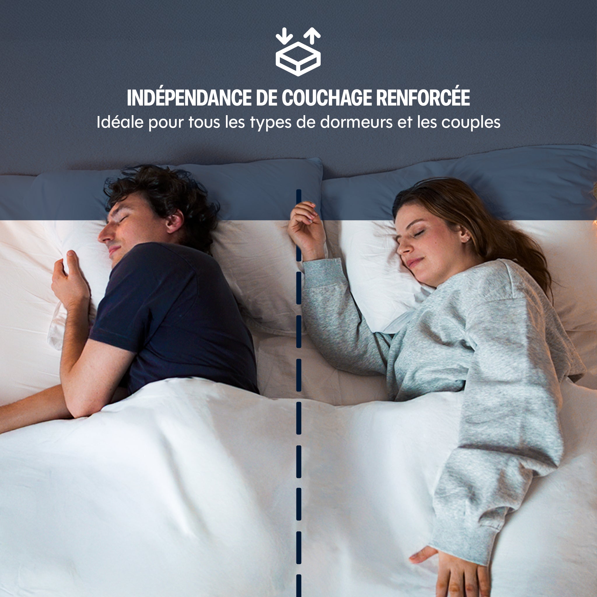 Pack Matelas hybride Mila - mousse et ressorts + 2 oreillers