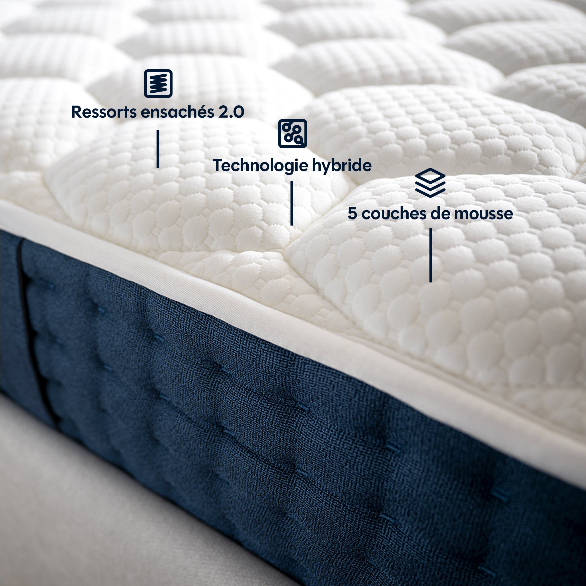 Matelas hybride premium Jade - mémoire de forme - 26cm