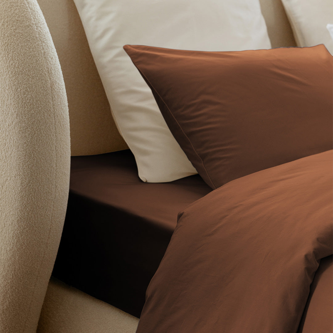 Cotton percale fitted sheet - 6 colors to choose from