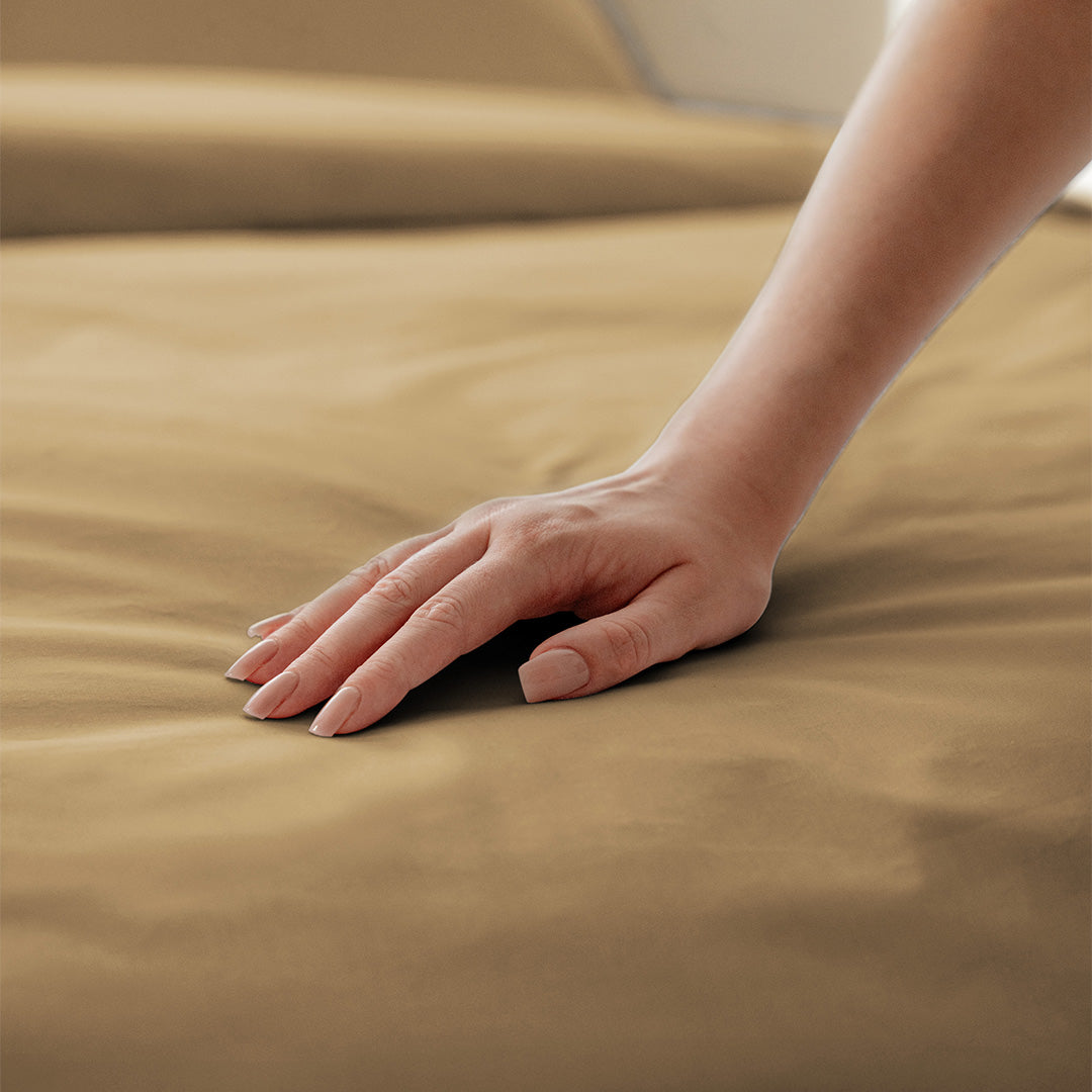 Cotton satin duvet cover - Beige