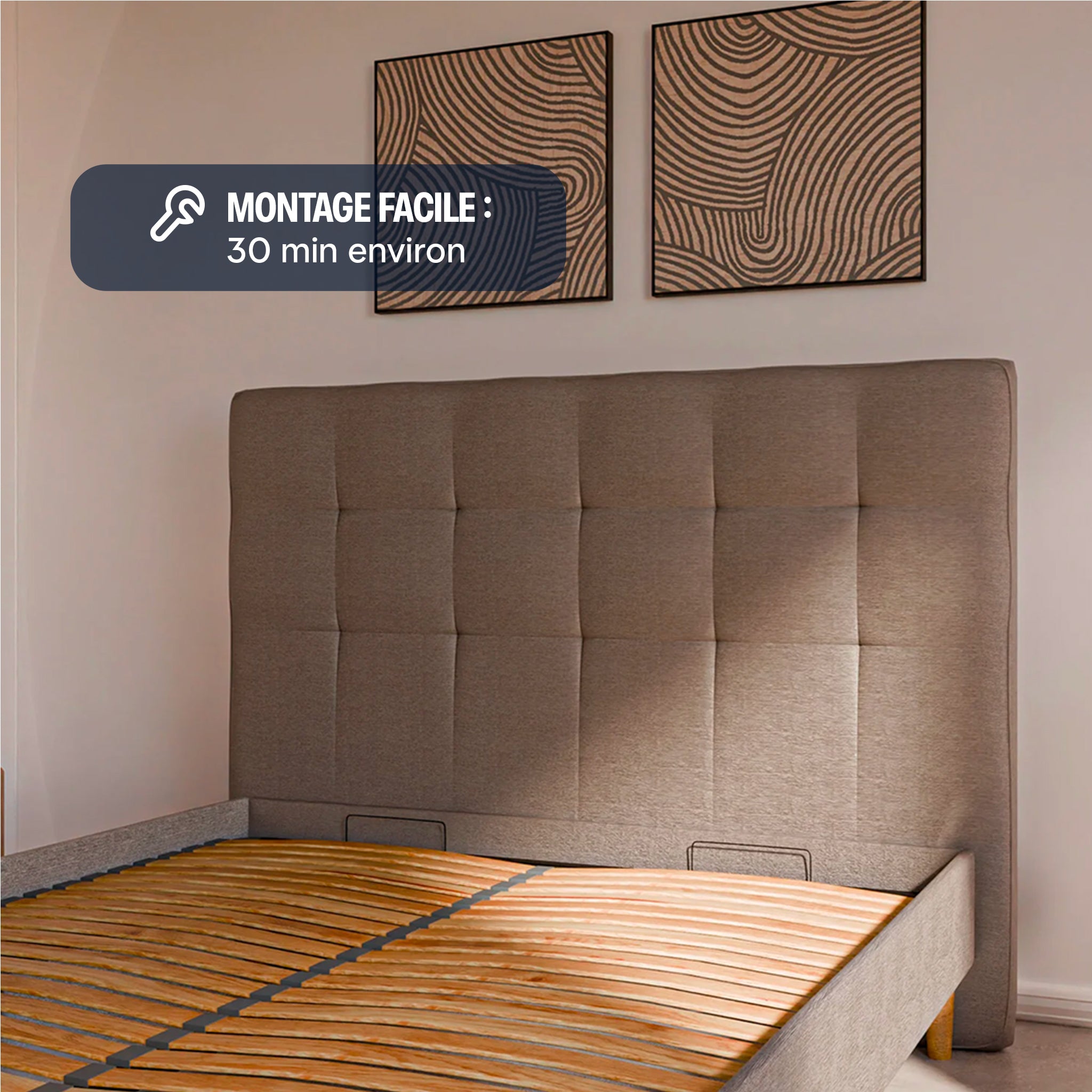 Lit Sommier - 3 coloris au choix