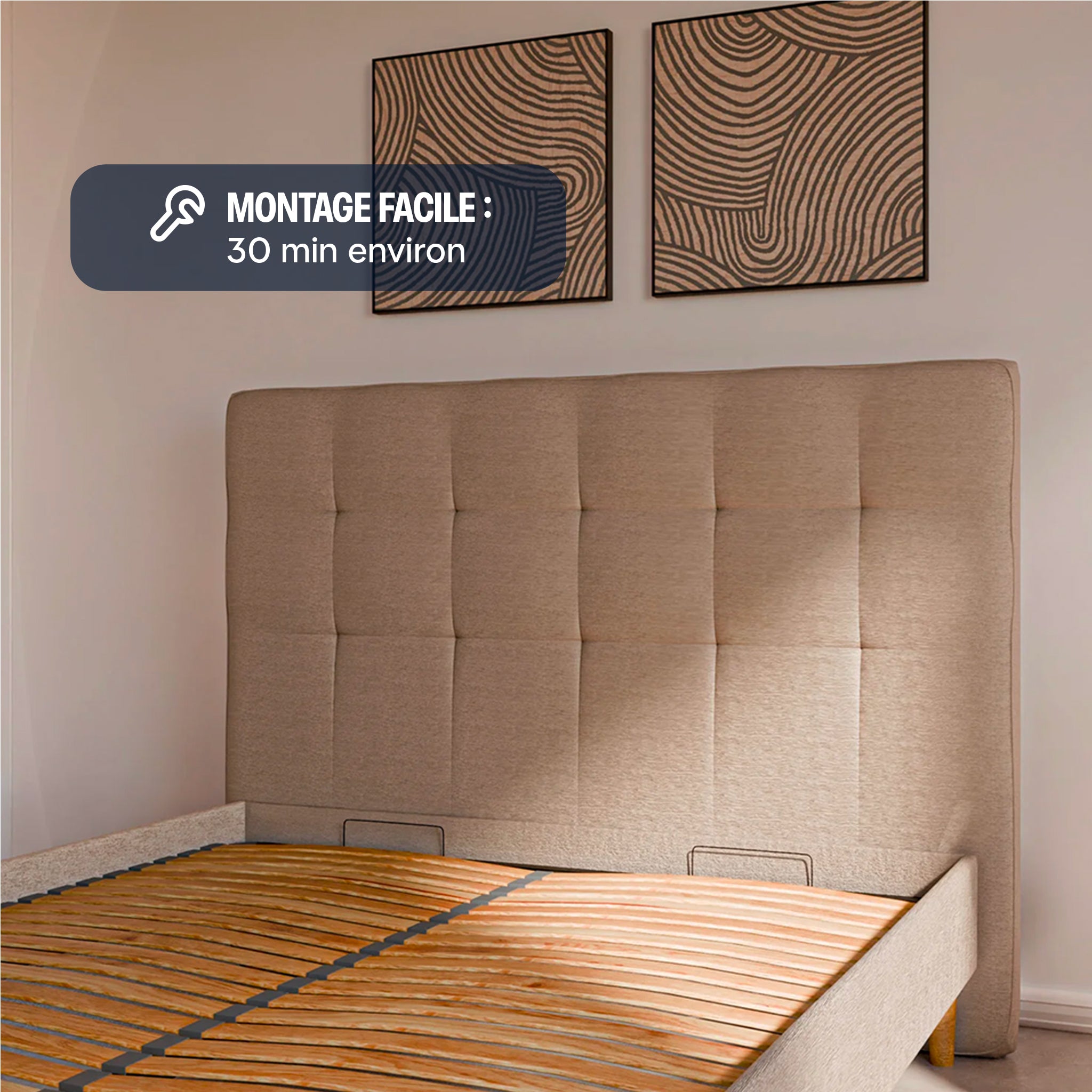 Lit Sommier - 3 coloris au choix