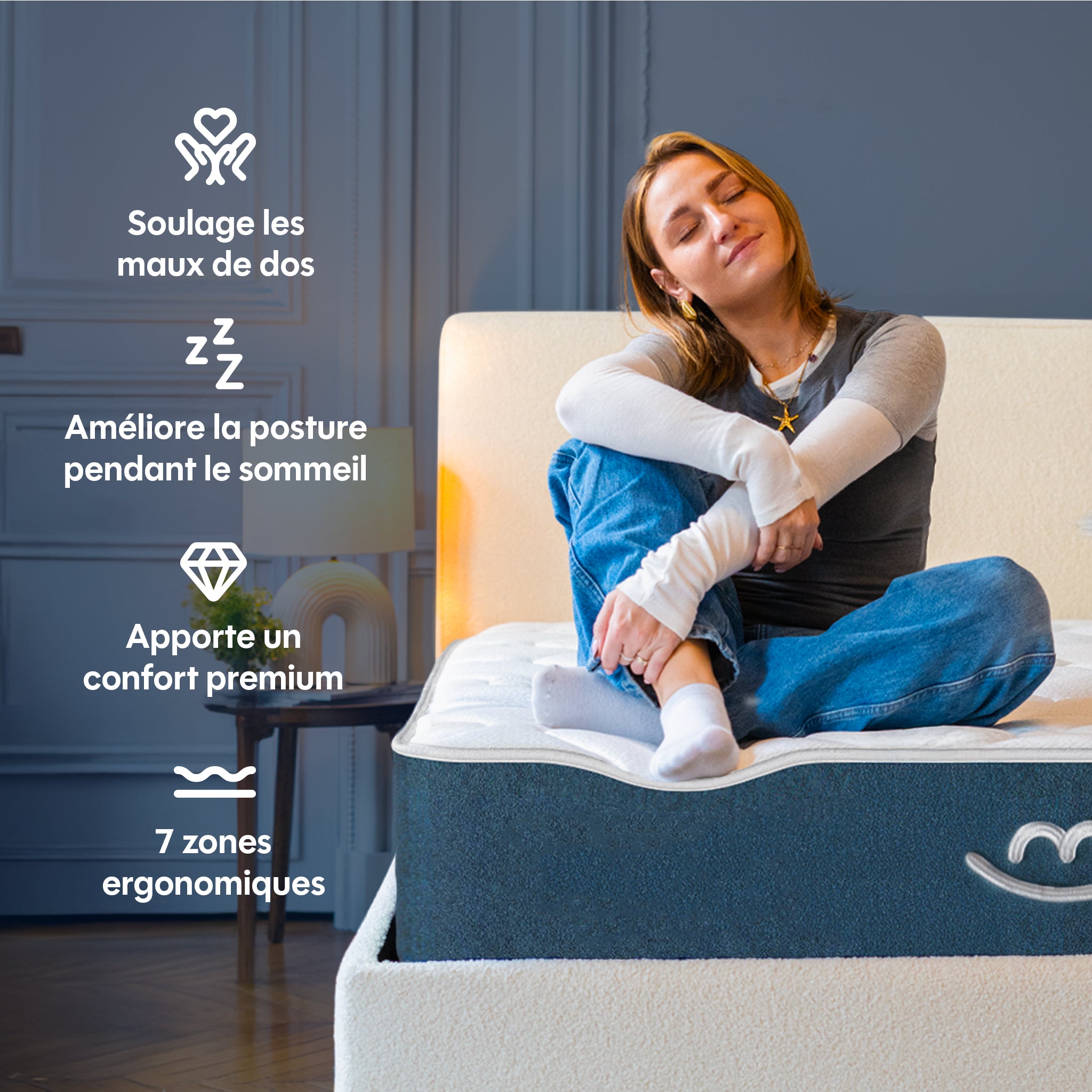 Pack Matelas hybride Mila - mousse et ressorts + 2 oreillers