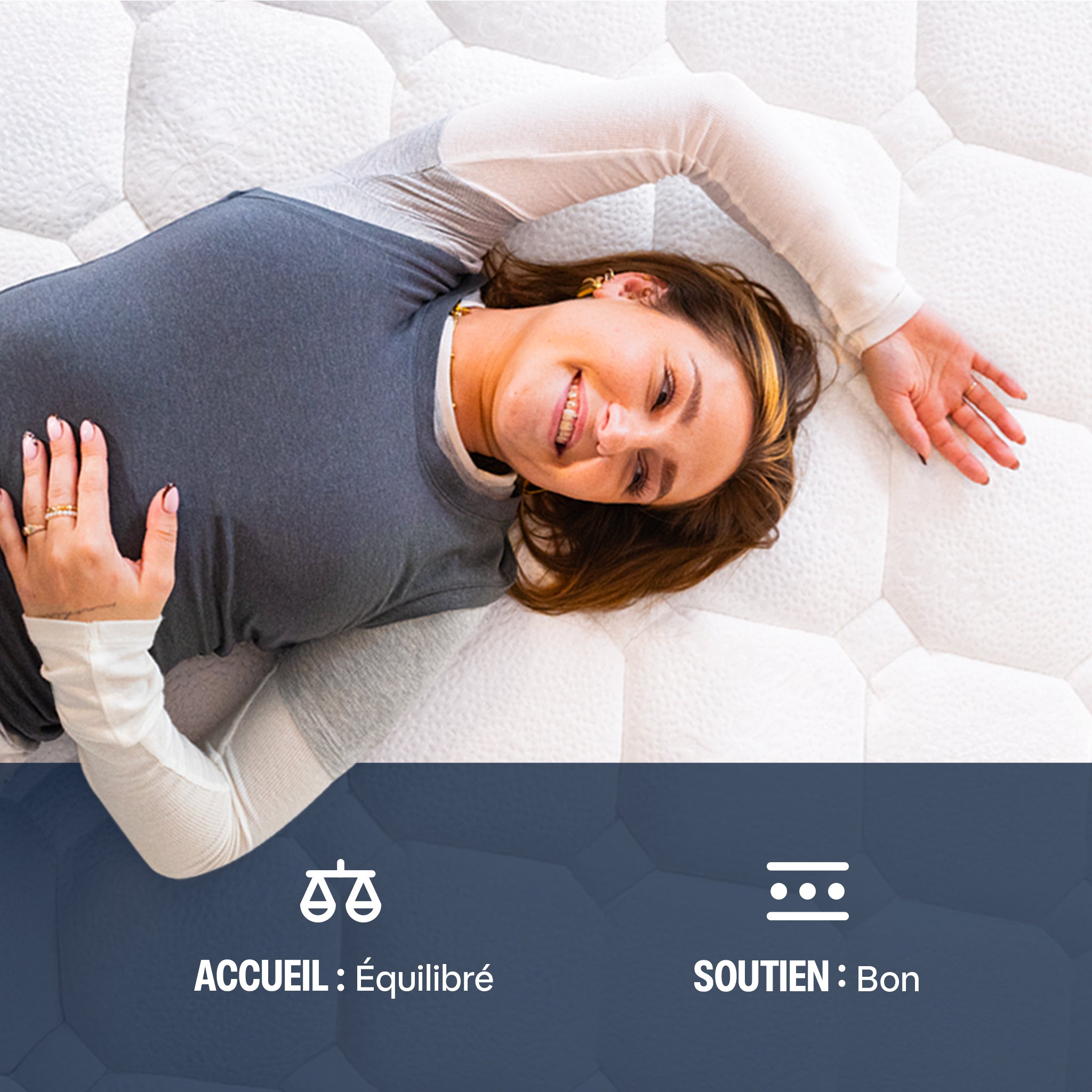 Pack Matelas hybride Mila - mousse et ressorts + 2 oreillers