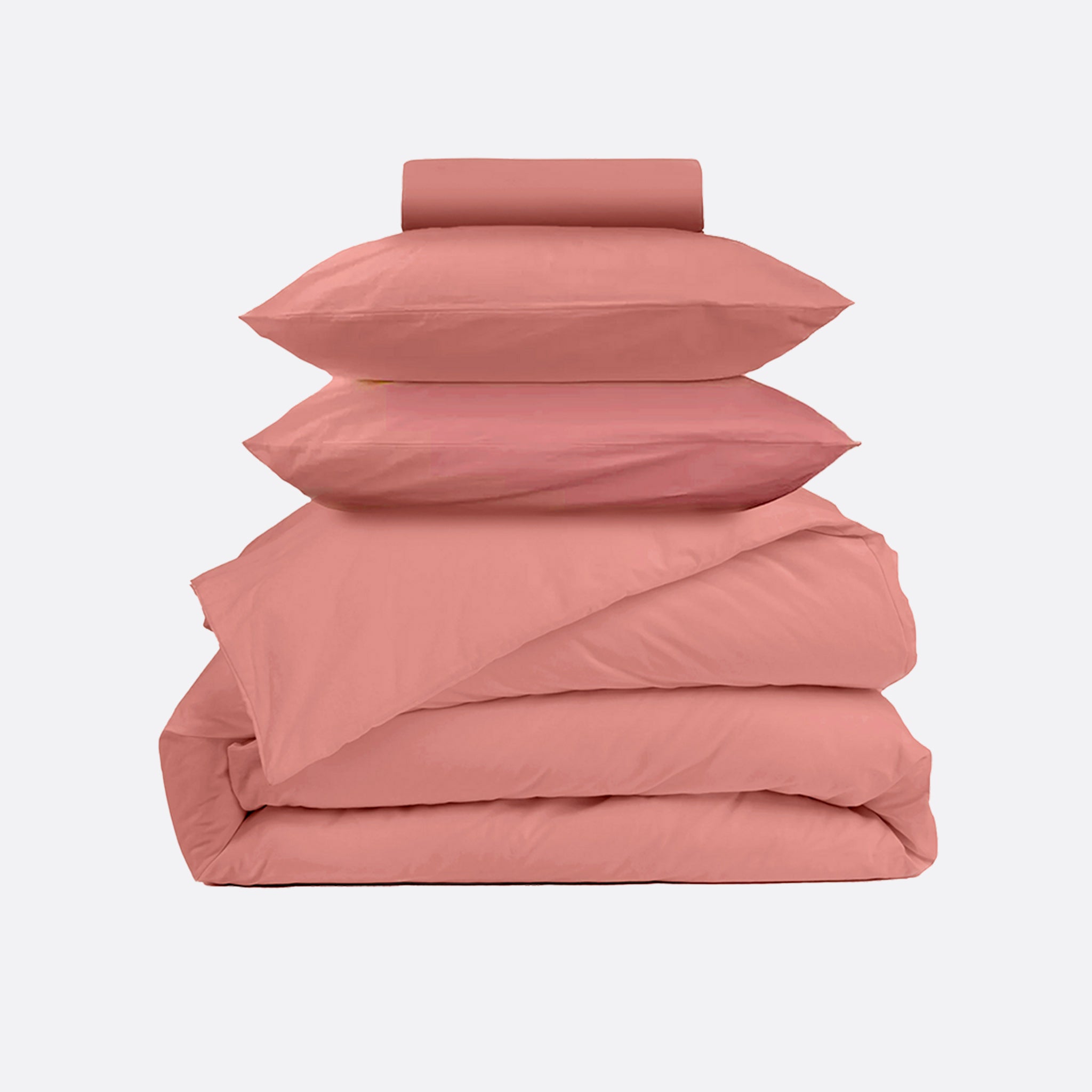 Parure de lit percale de coton - Rose