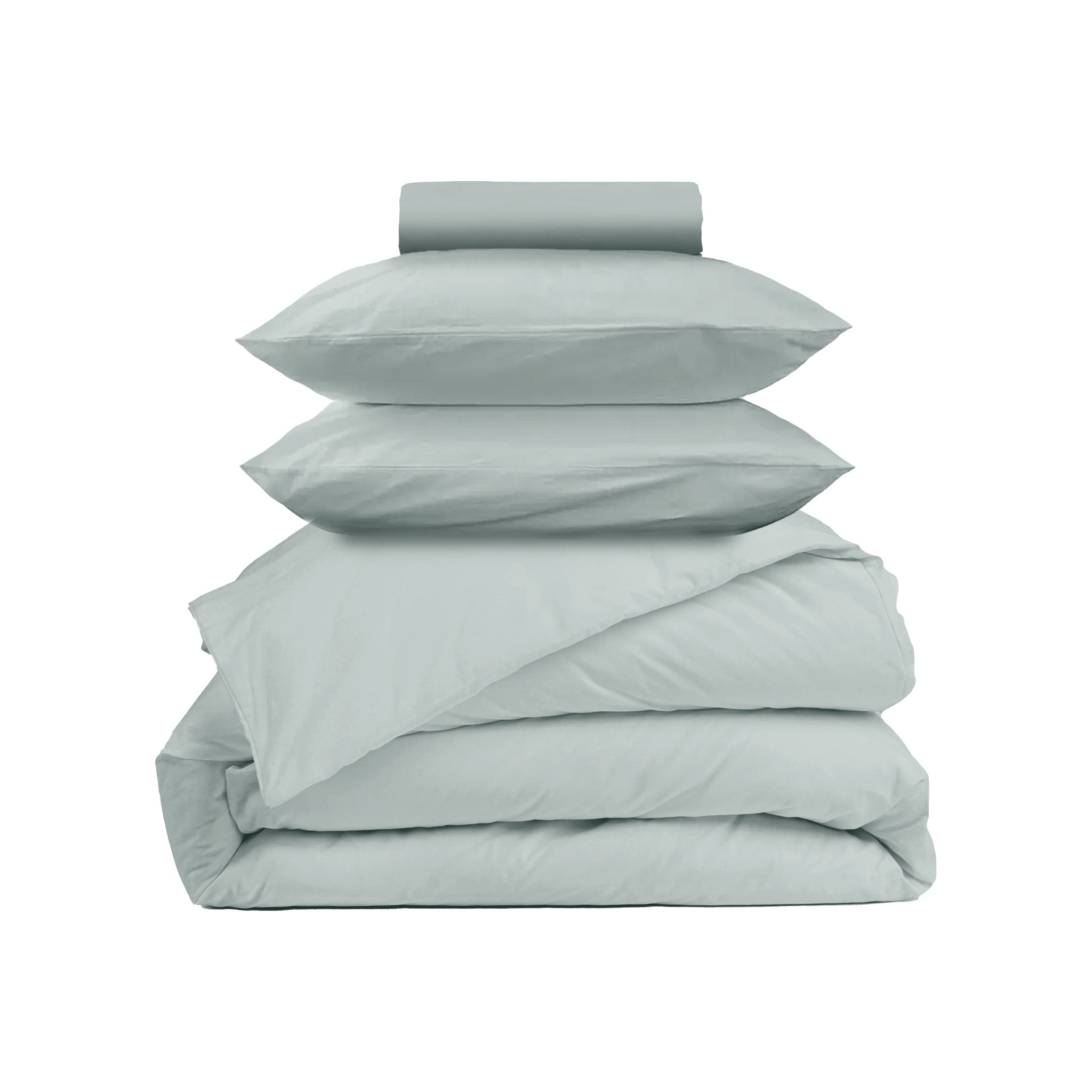 Washed percale bed linen - Hint of mint