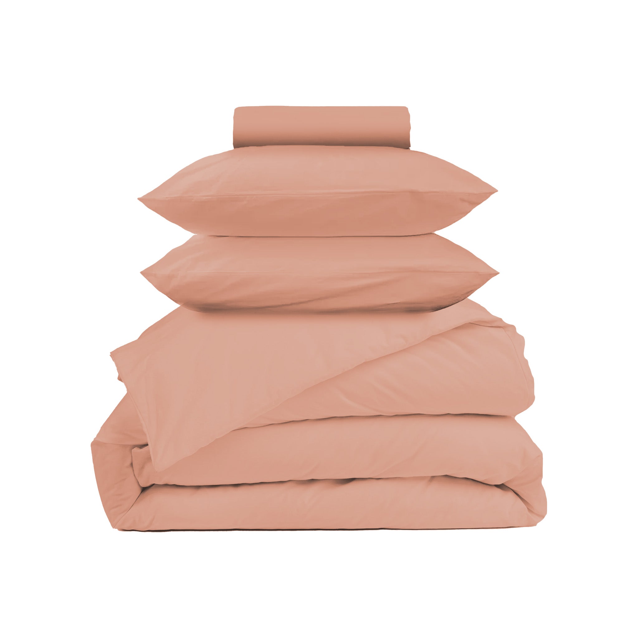 Washed percale bed linen - Peach blush