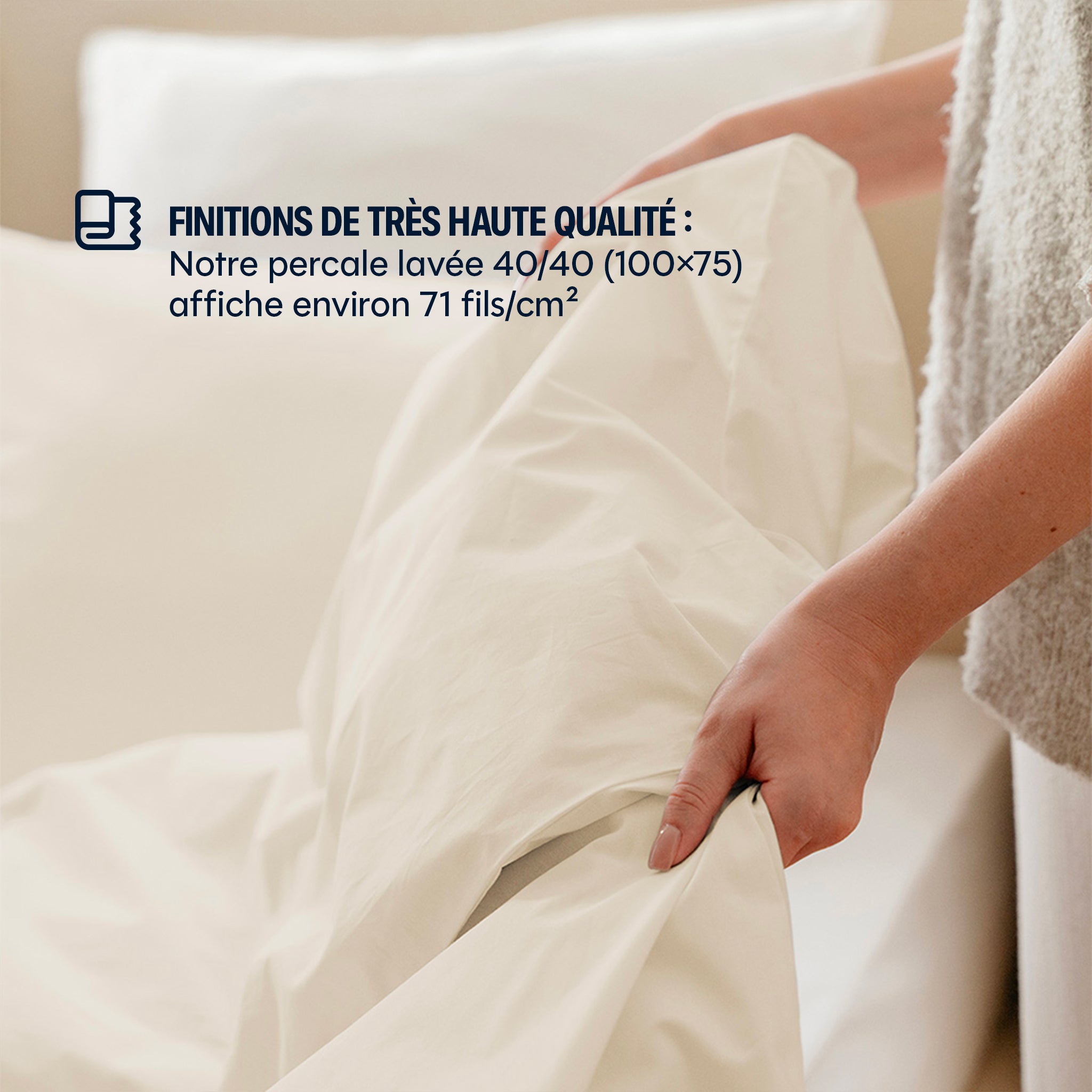 Housse de couette percale lavée - 8 coloris au choix