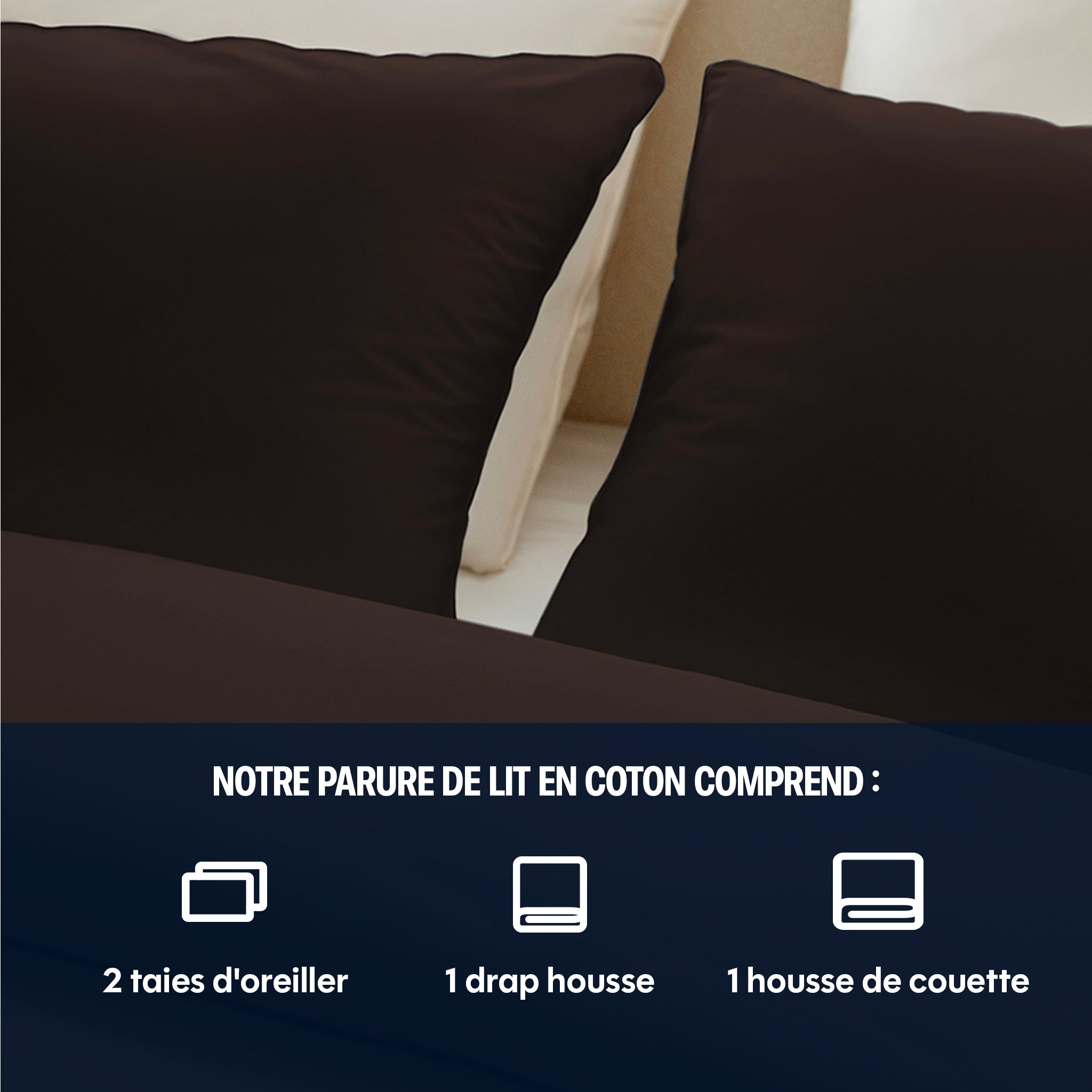 Washed cotton bedding set - Chocolate Martini