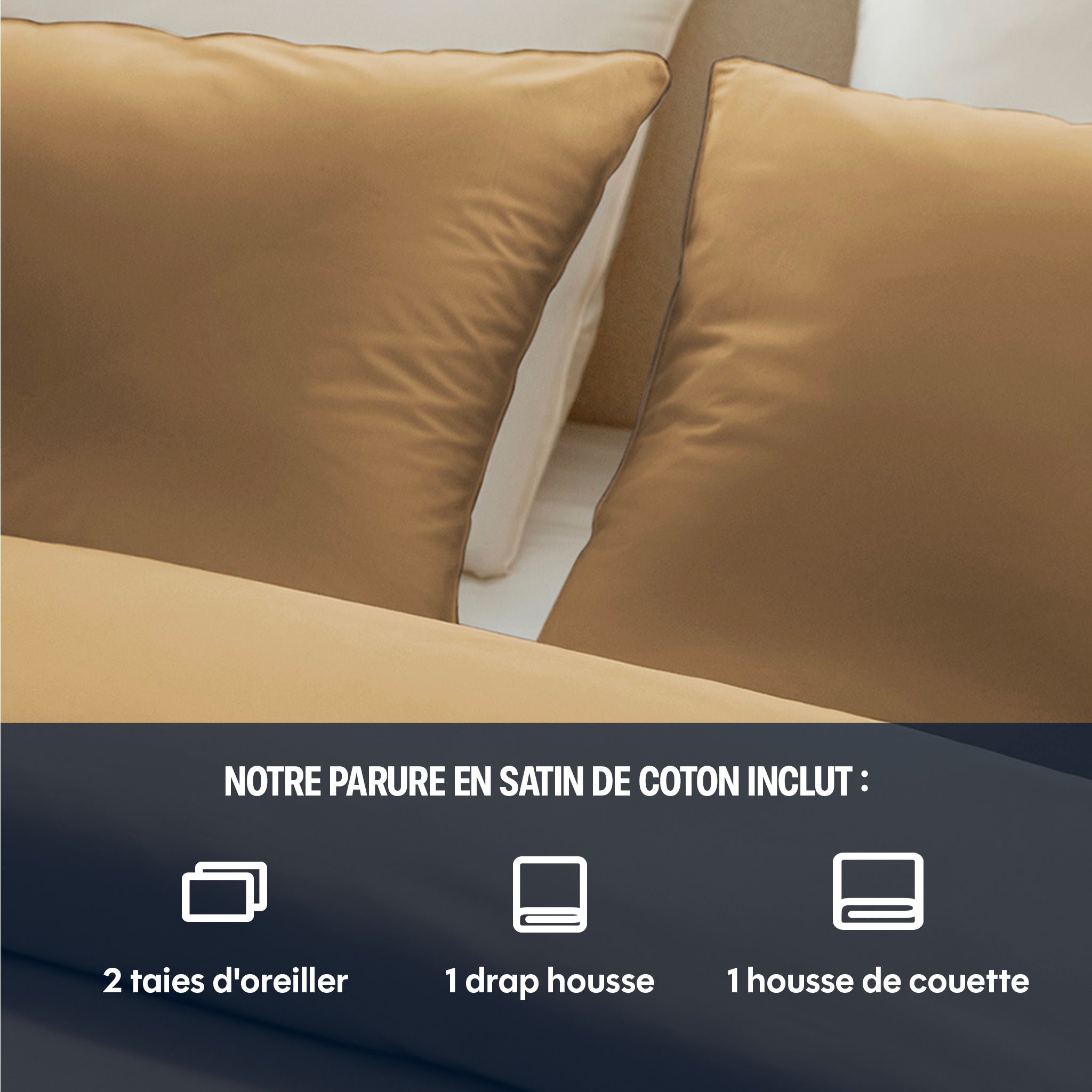 Parure de lit satin de coton - Safari