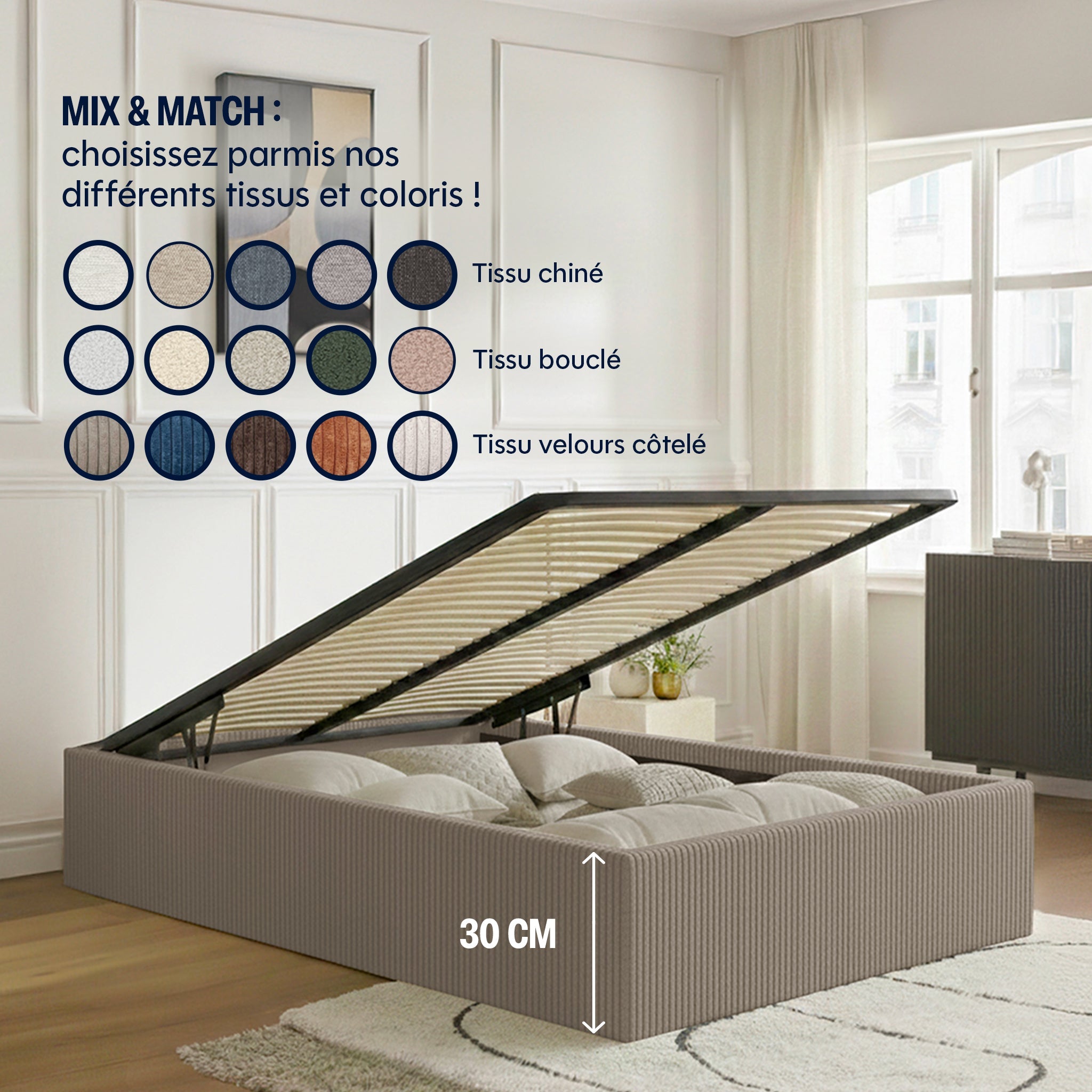 Lit Coffre - 100% personnalisable - Sans