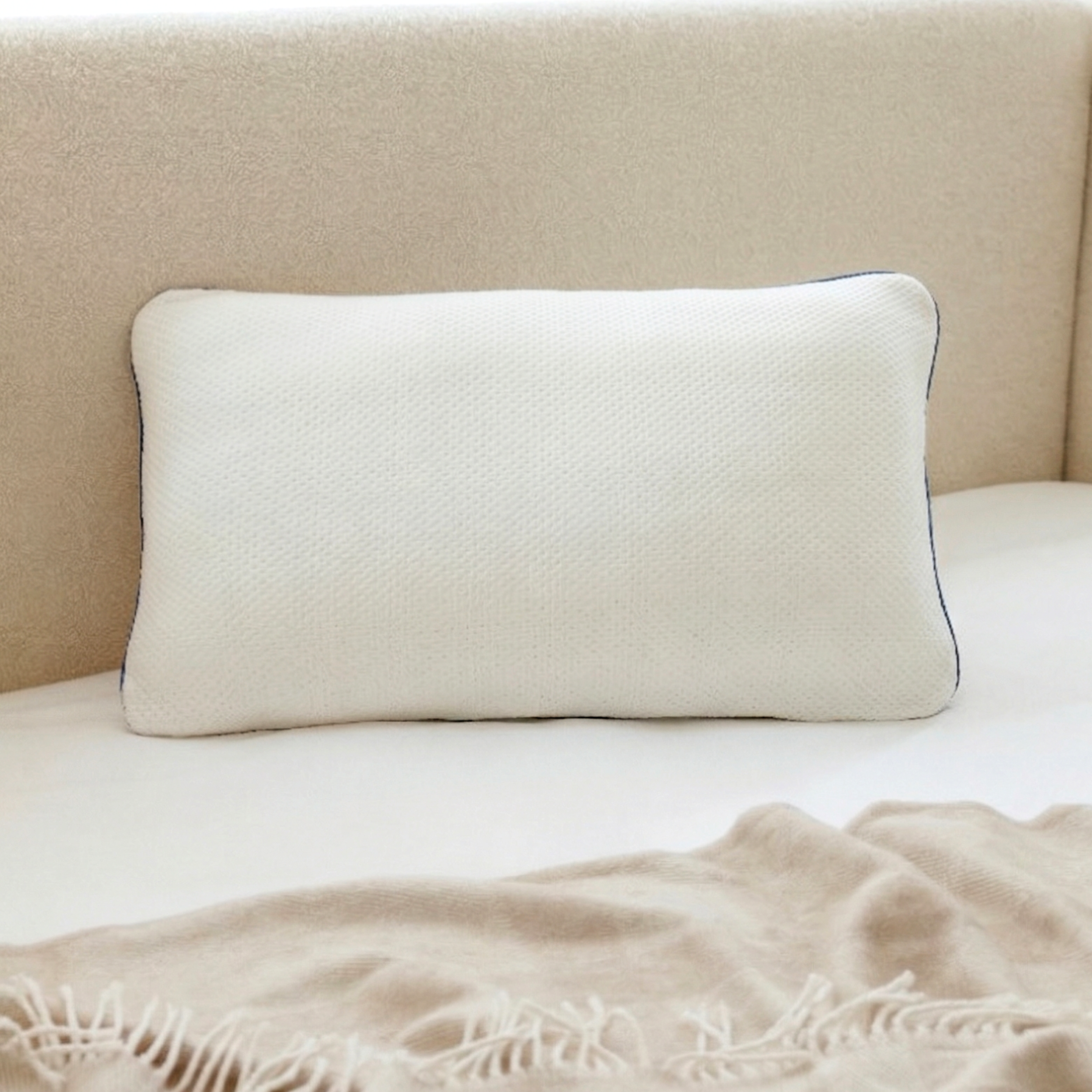 NOFFA Oreiller Mémoire De Forme Plat 6cm - Coussin Enfant Adulte Sommeil Ventre Dos, 40x60cm
