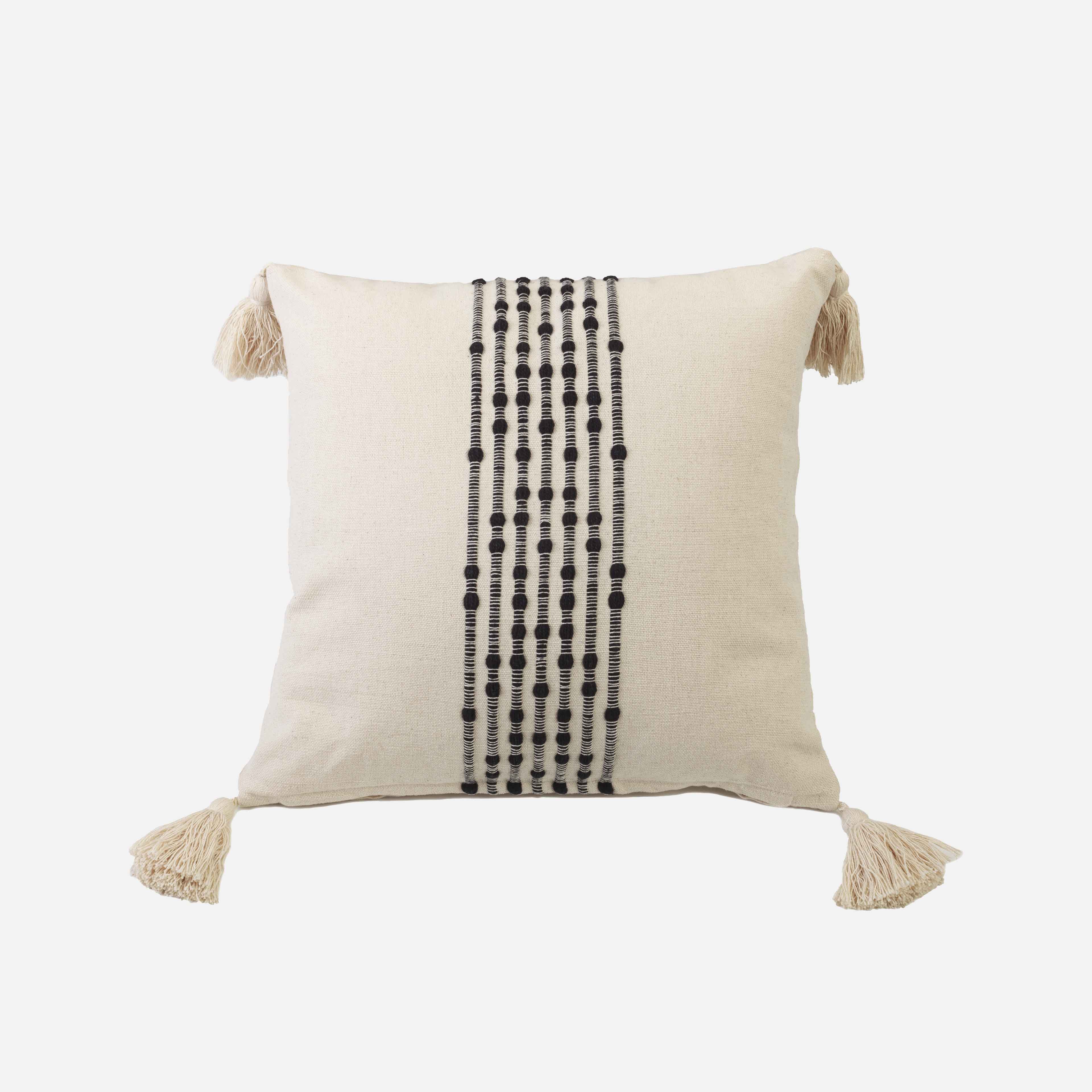 Coussin Comporta 100% coton beige - 40x40cm