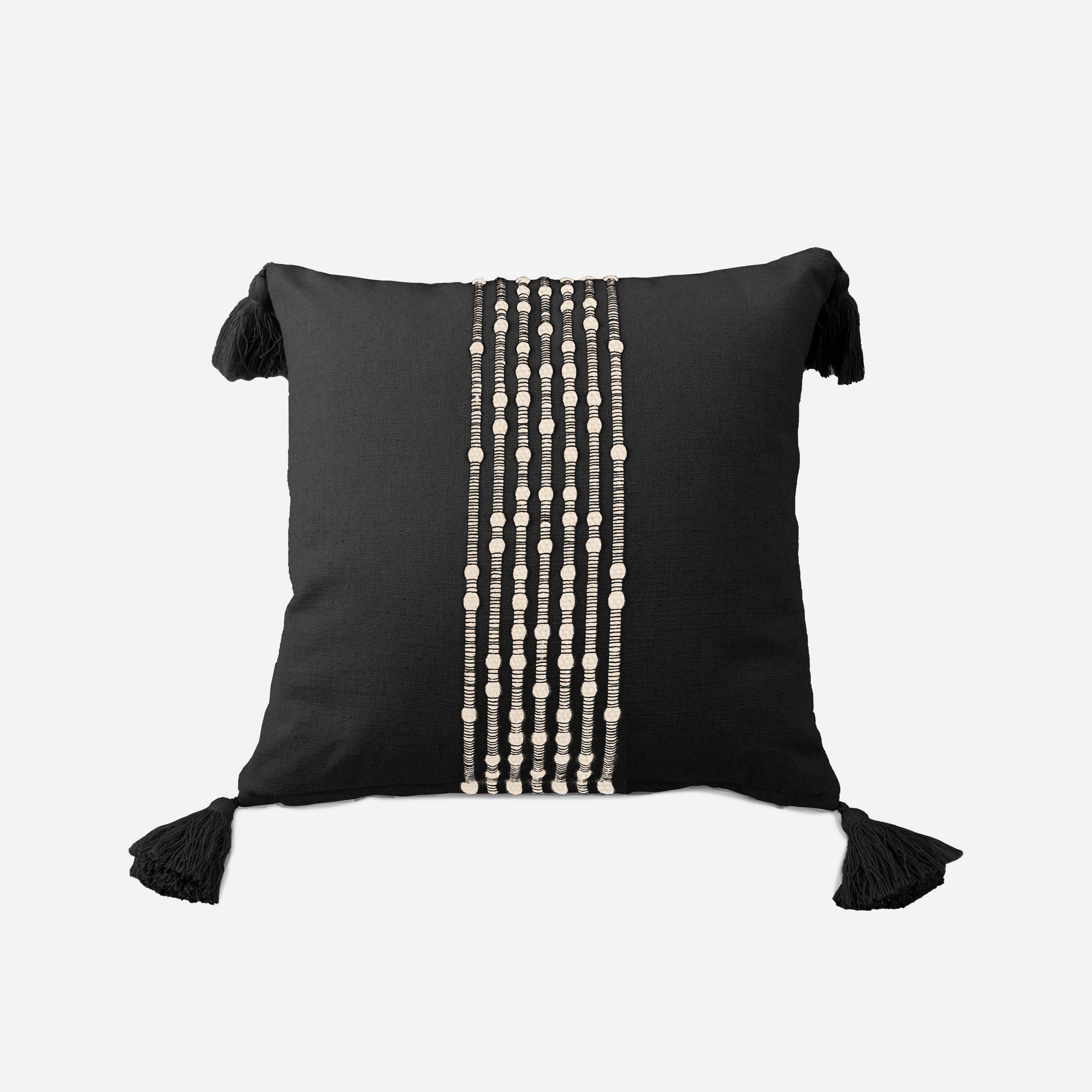 Coussin Comporta 100% coton noir - 40x40cm
