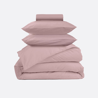 Cotton percale bedding set - Pink