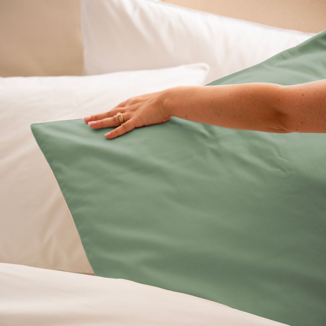 Cotton percale bedding set - Green