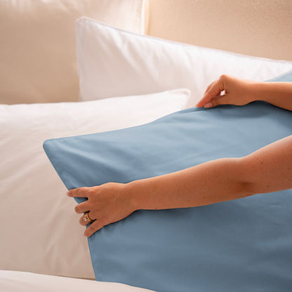 Cotton percale bedding set - Blue