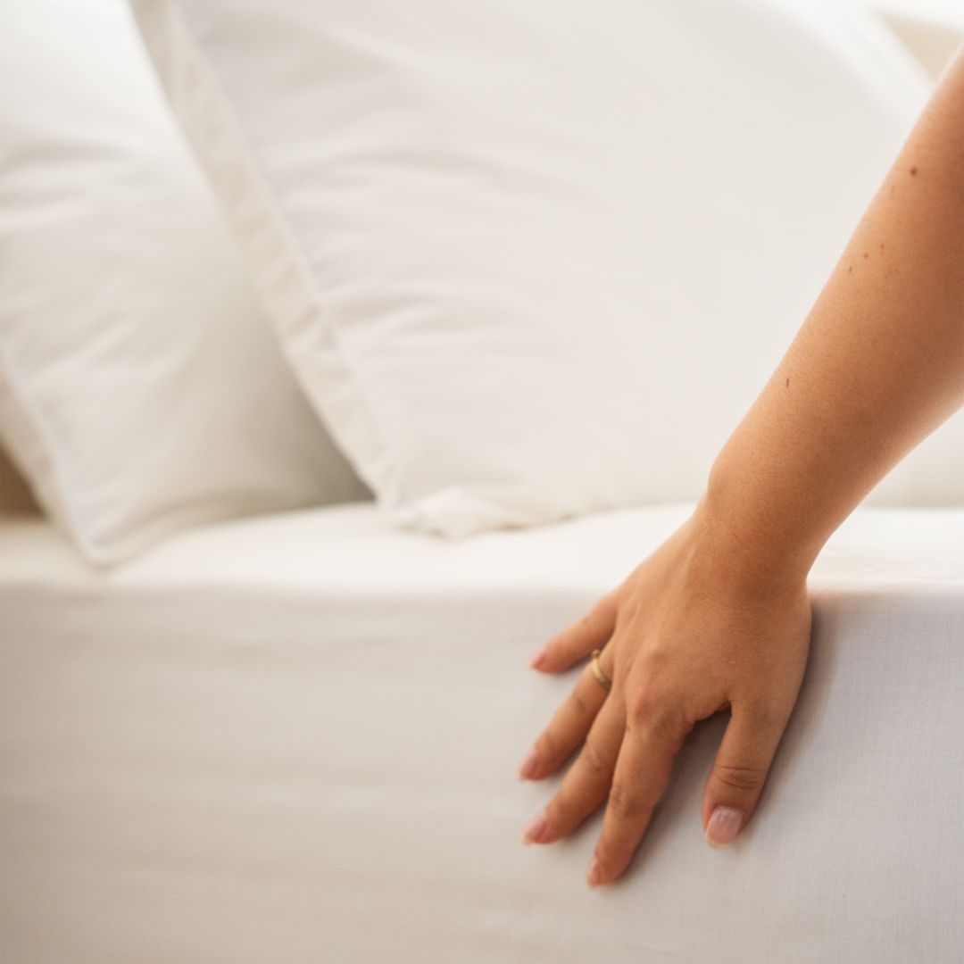 Cotton percale bedding set - White
