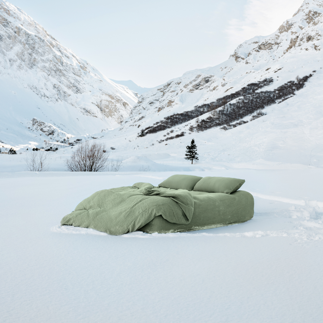 Cotton gauze bed linen set - Watercress