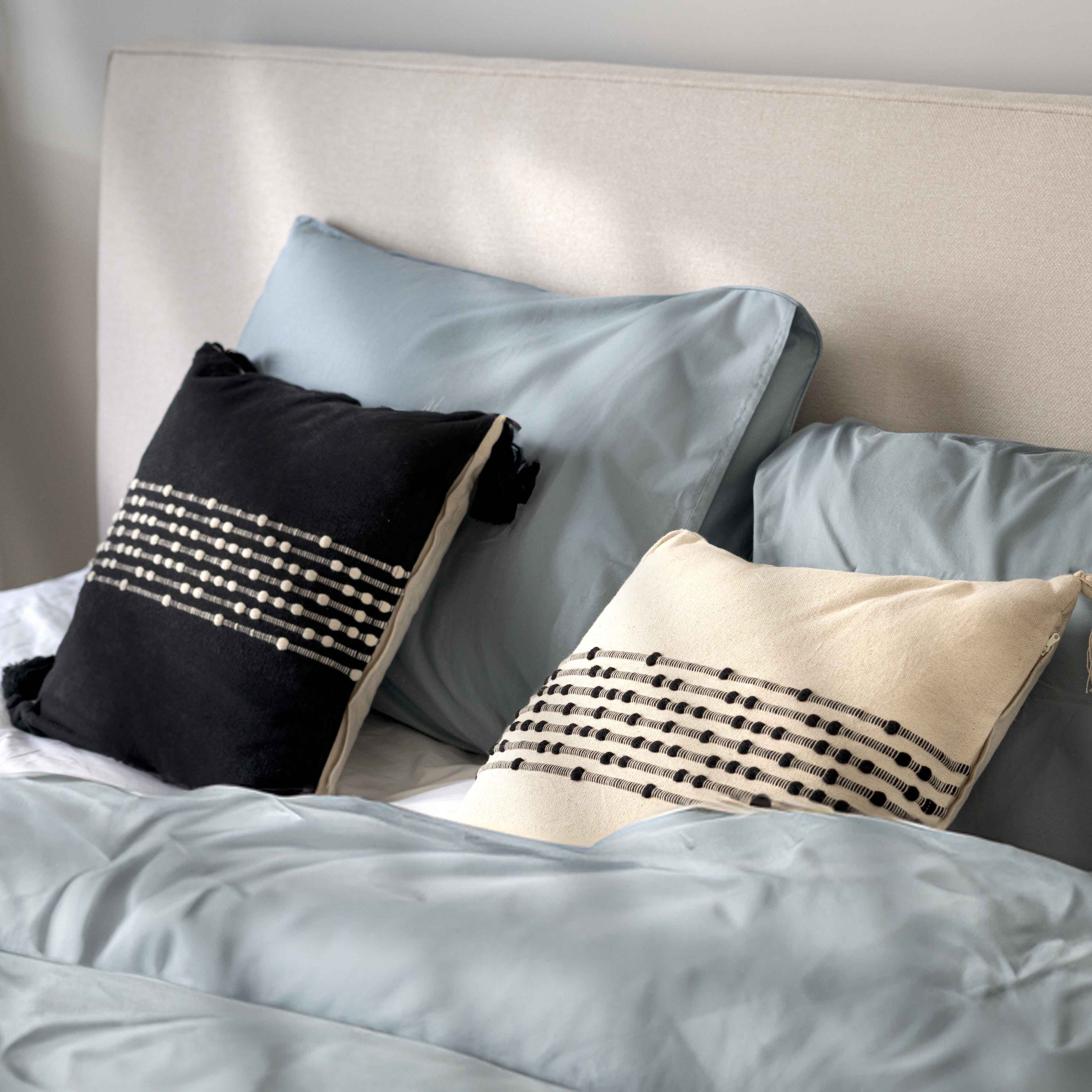 Coussin Comporta 100% coton noir - 40x40cm