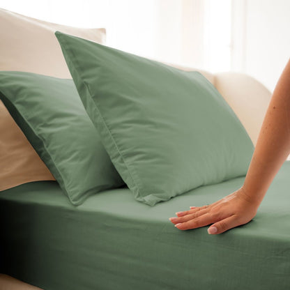 Cotton percale bedding set - Green