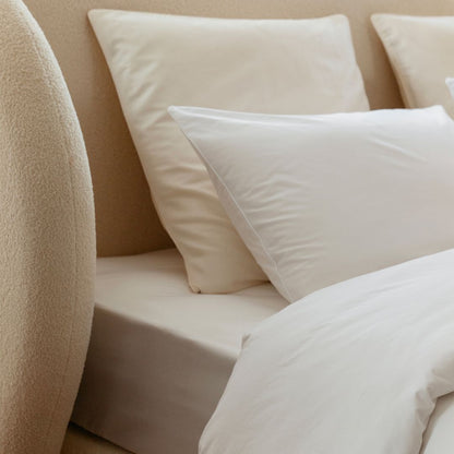 Cotton percale bedding set - White