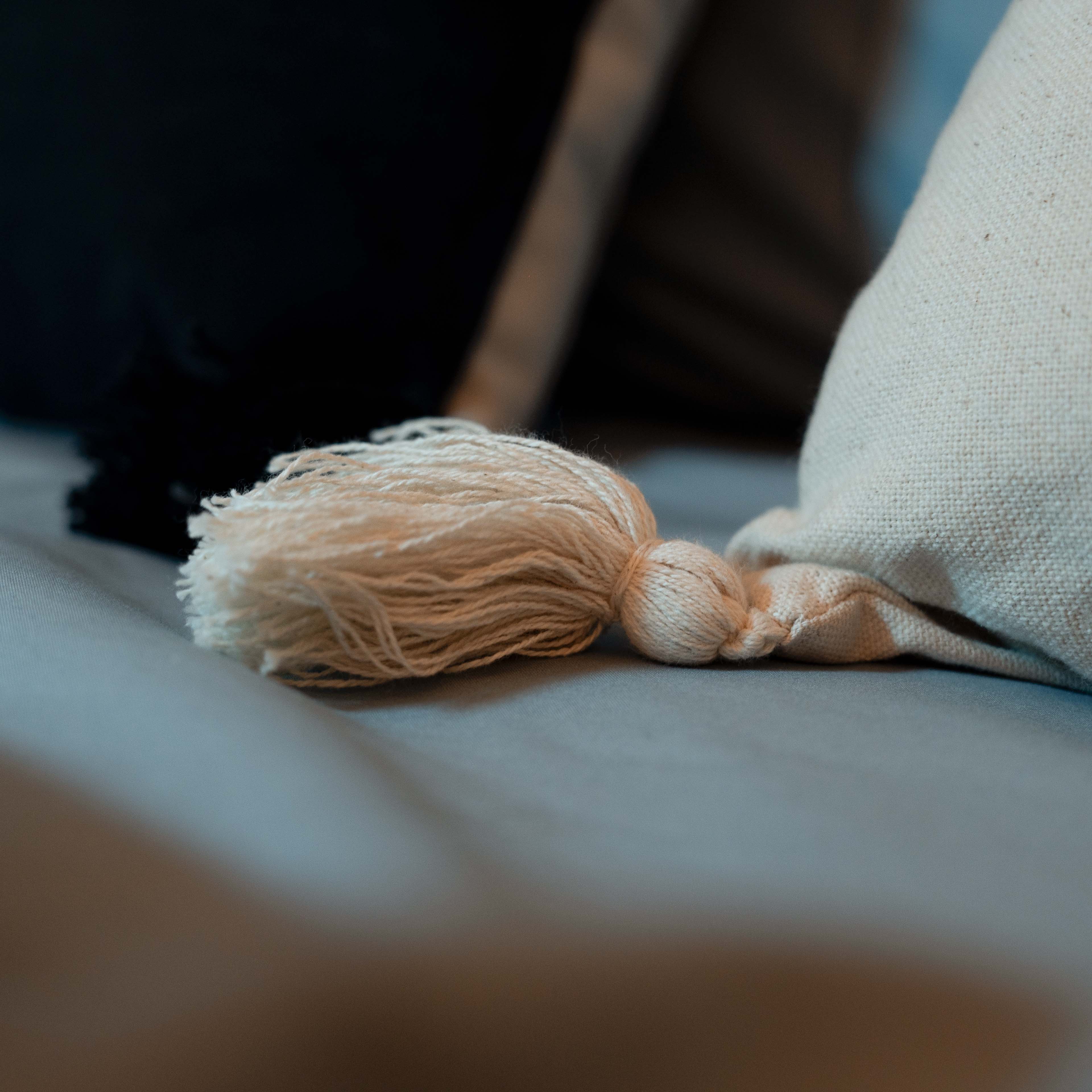 Coussin Comporta 100% coton beige - 40x40cm