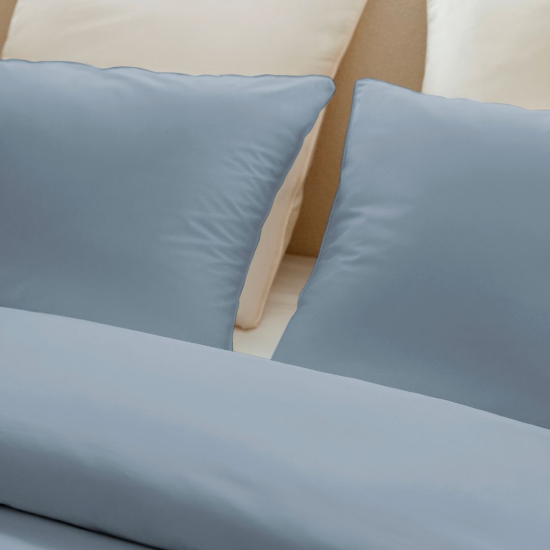 Cotton percale bedding set - Blue