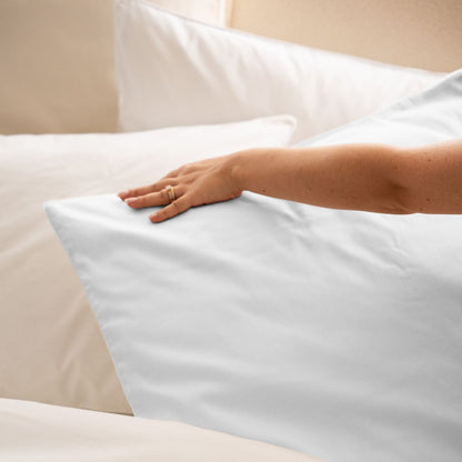 Cotton percale bedding set - White