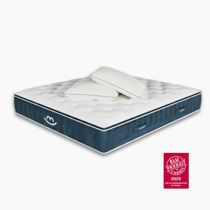 Pack Elite Plus 2 places - Matelas hybride 30cm et oreillers à mémoire de forme