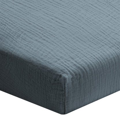 Drap housse gaze de coton - 4 coloris au choix