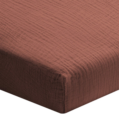 Drap housse gaze de coton - 4 coloris au choix