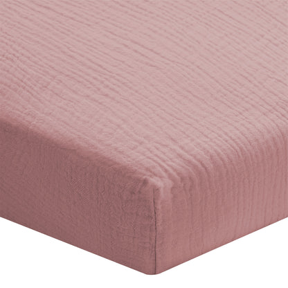 Drap housse gaze de coton - 4 coloris au choix