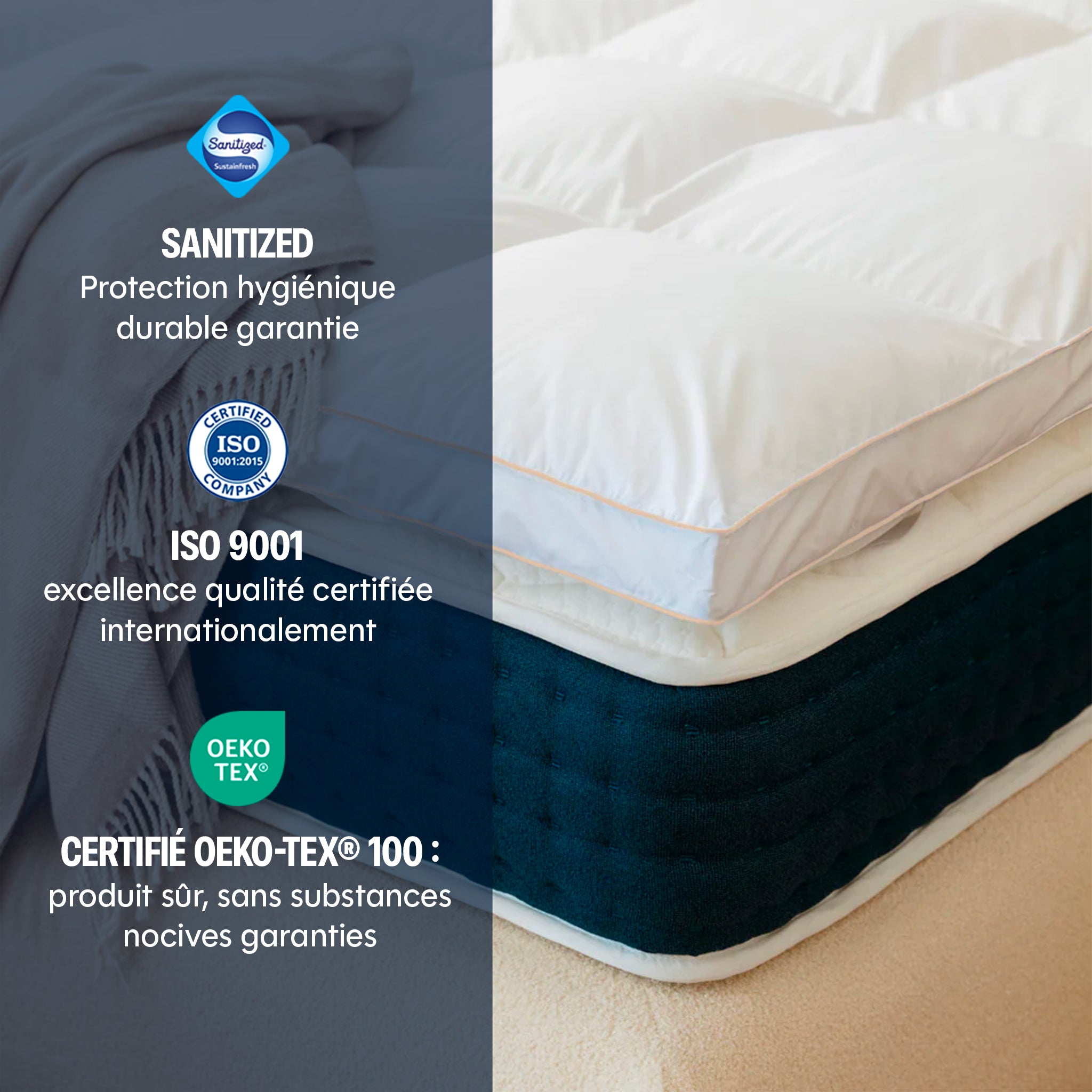 Le Surmatelas Drimz - plumes de canard - 5 cm