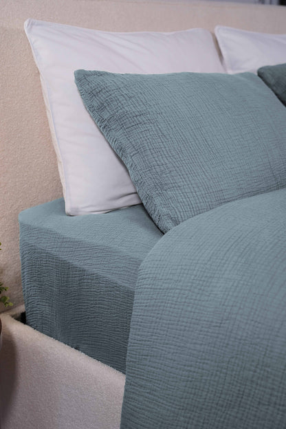 Drap housse gaze de coton - 4 coloris au choix