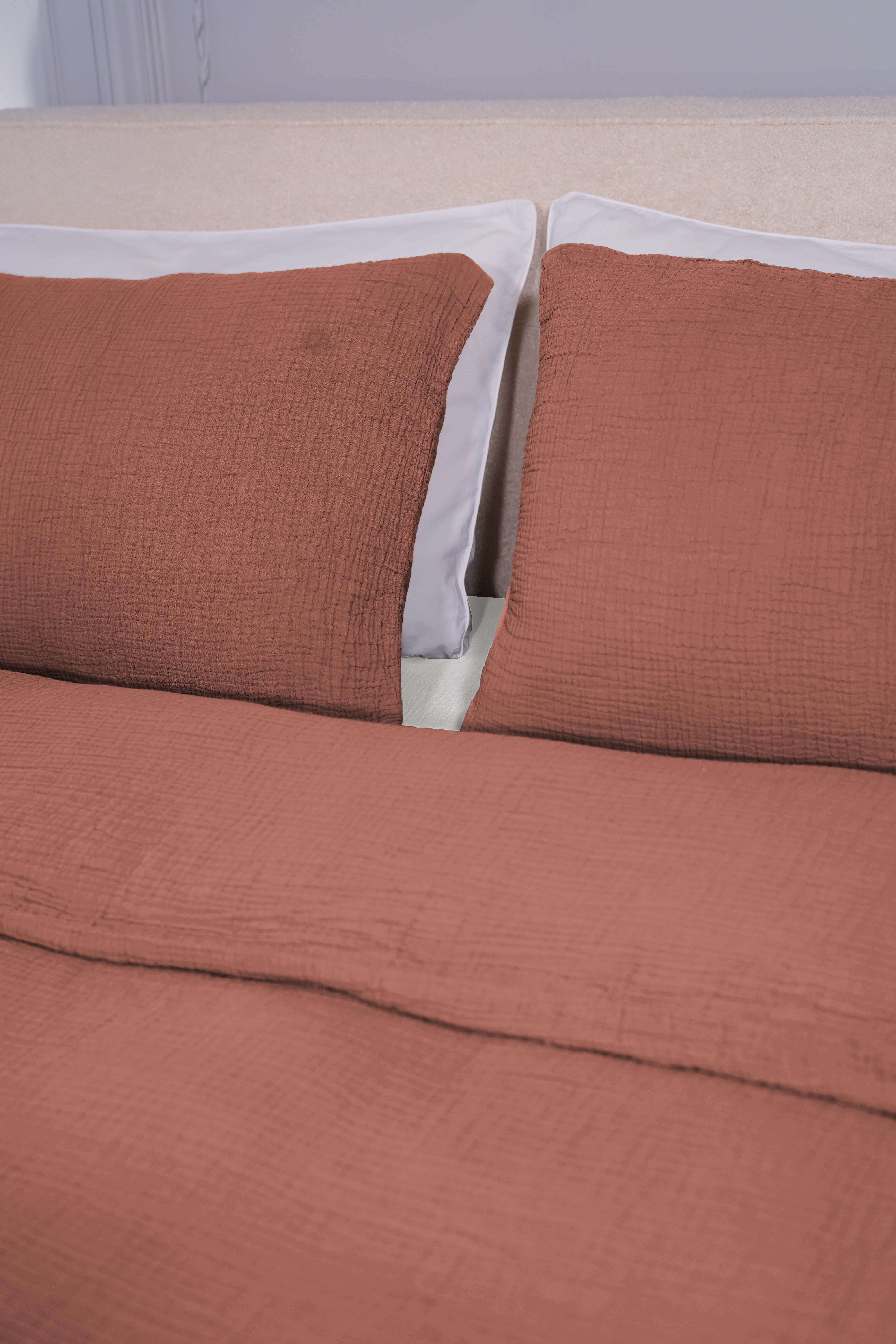 Taie d'oreiller gaze de coton x2 - 4 coloris au choix